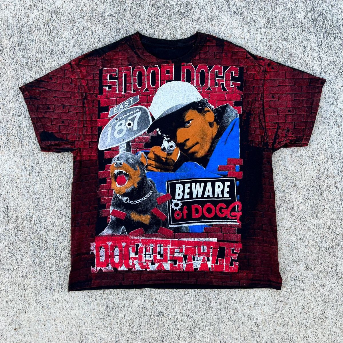 Rap Tees RARE Snoop Dogg Rap Tee All Over Print Handmade Tee Size US L / EU 52-54 / 3 - 1 Thumbnail