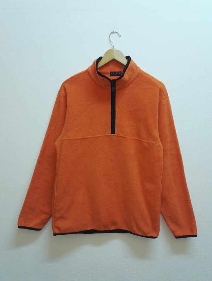 Uniqlo 🔥Rare🔥 Plain Fleece Uniqlo Orange Colour (c21) Size US M / EU 48-50 / 2 - 1 Thumbnail