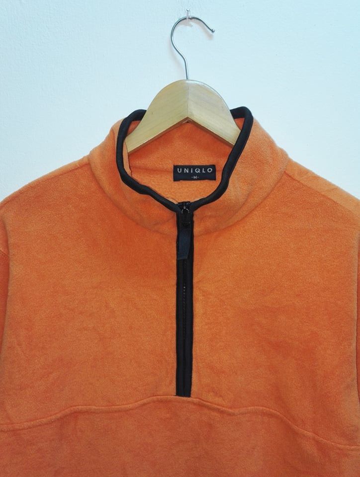 Uniqlo 🔥Rare🔥 Plain Fleece Uniqlo Orange Colour (c21) Size US M / EU 48-50 / 2 - 2 Thumbnail