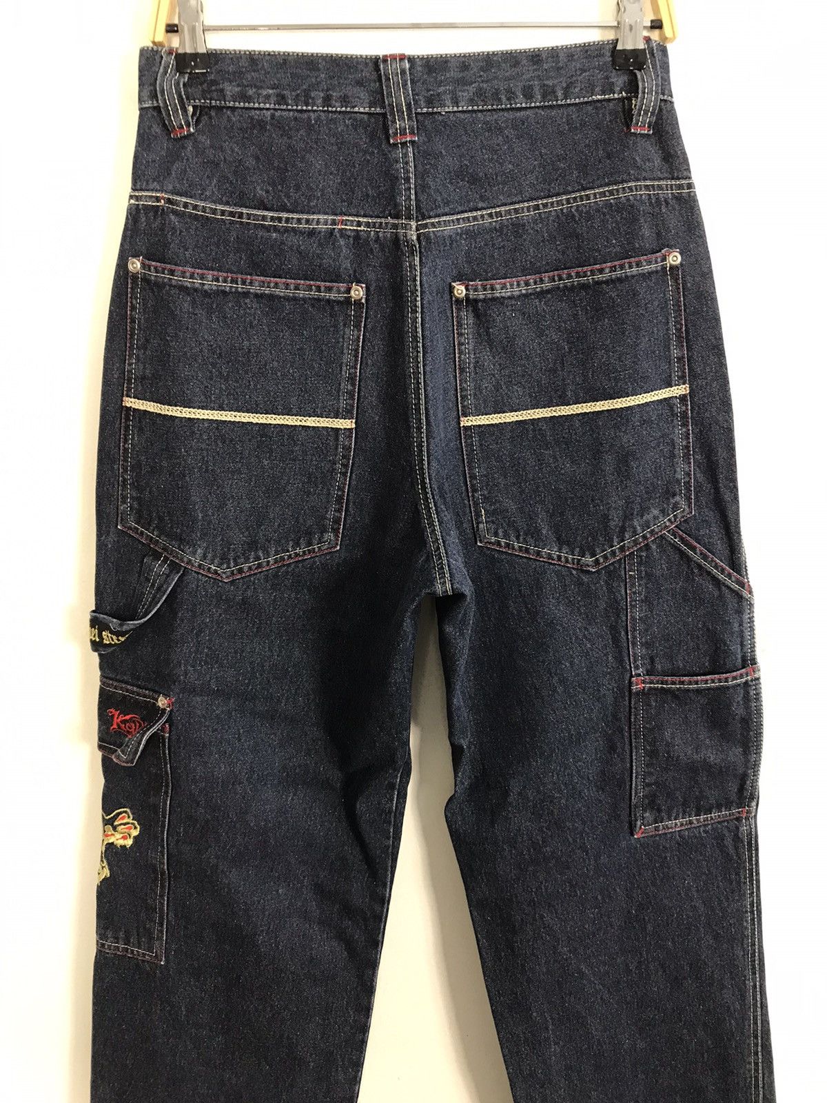 Japanese Brand Kakei Carpenter Denim Tactical Cargo Pants Embroidery 🐉 Size US 29 - 10 Thumbnail