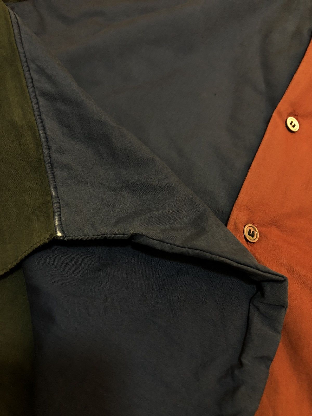 CDGH Plus Button Up Shirt Multicolor Design Patchwork