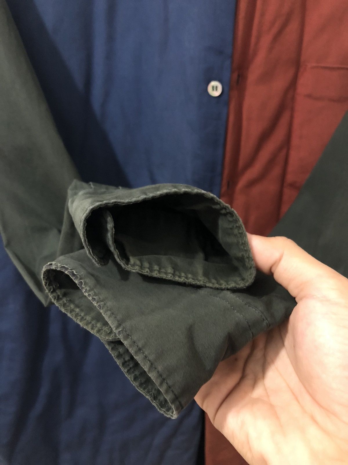 CDGH Plus Button Up Shirt Multicolor Design Patchwork