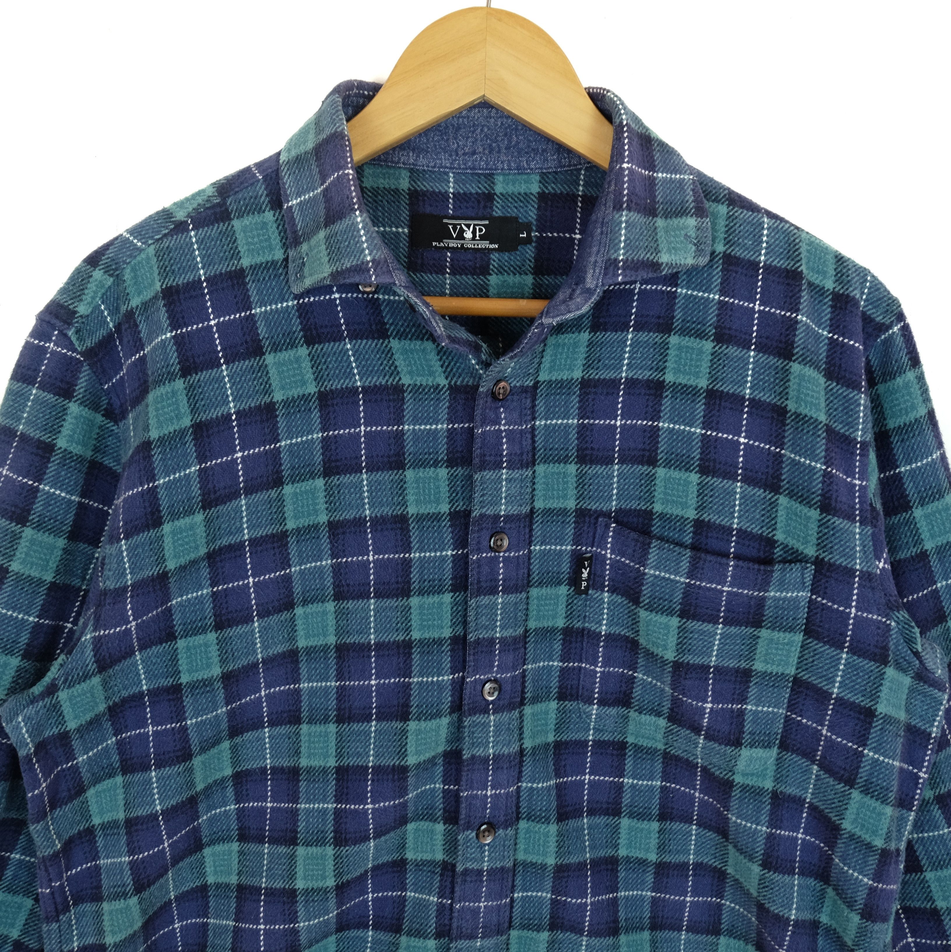 Playboy PLAYBOY Button Up Shirt Flannel Cowboy Country Style Size US L / EU 52-54 / 3 - 3 Thumbnail