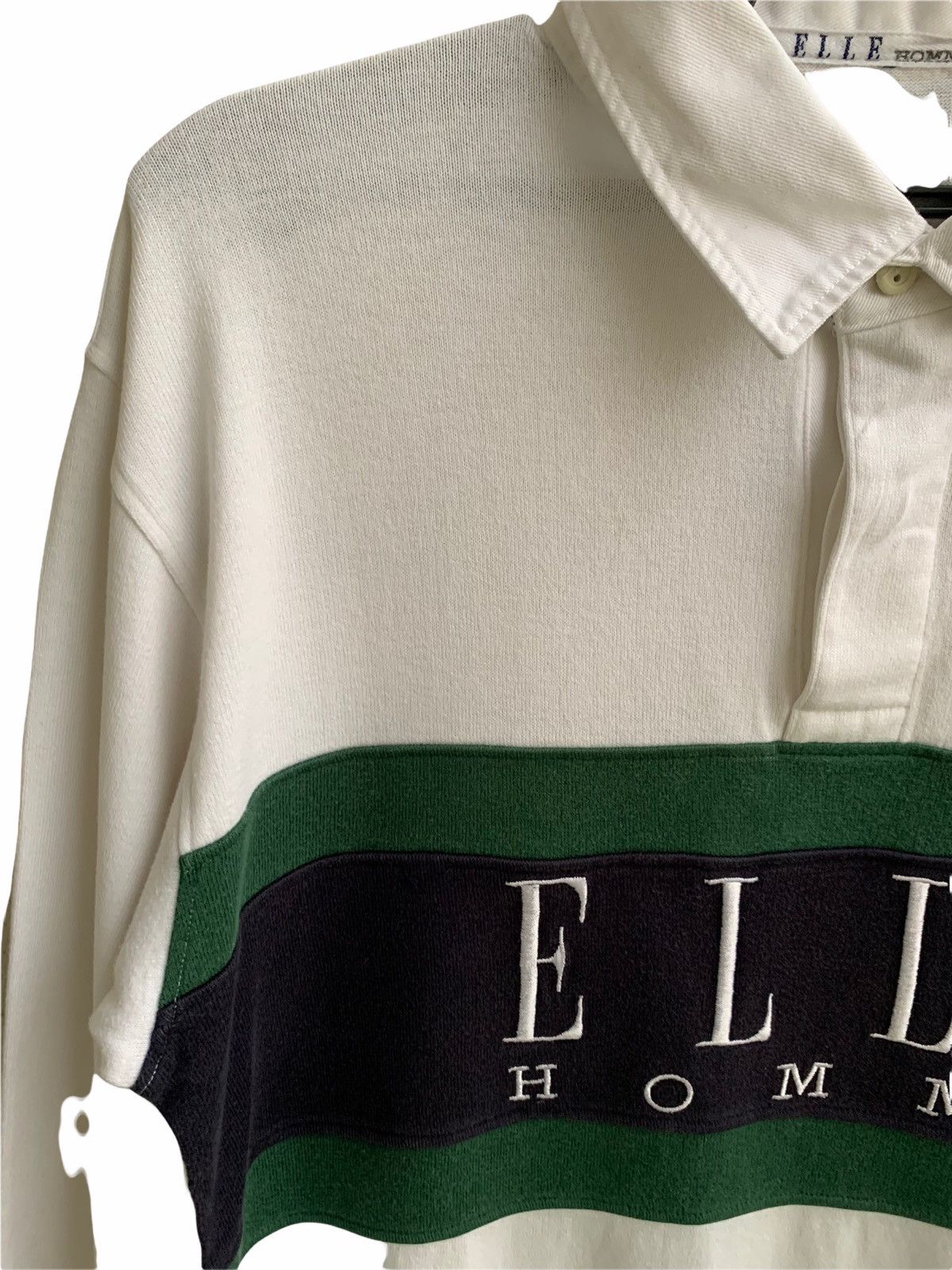 Designer Vintage OG ELLE HOMME Long Sleeve Polos Shirts Size US L / EU 52-54 / 3 - 5 Thumbnail