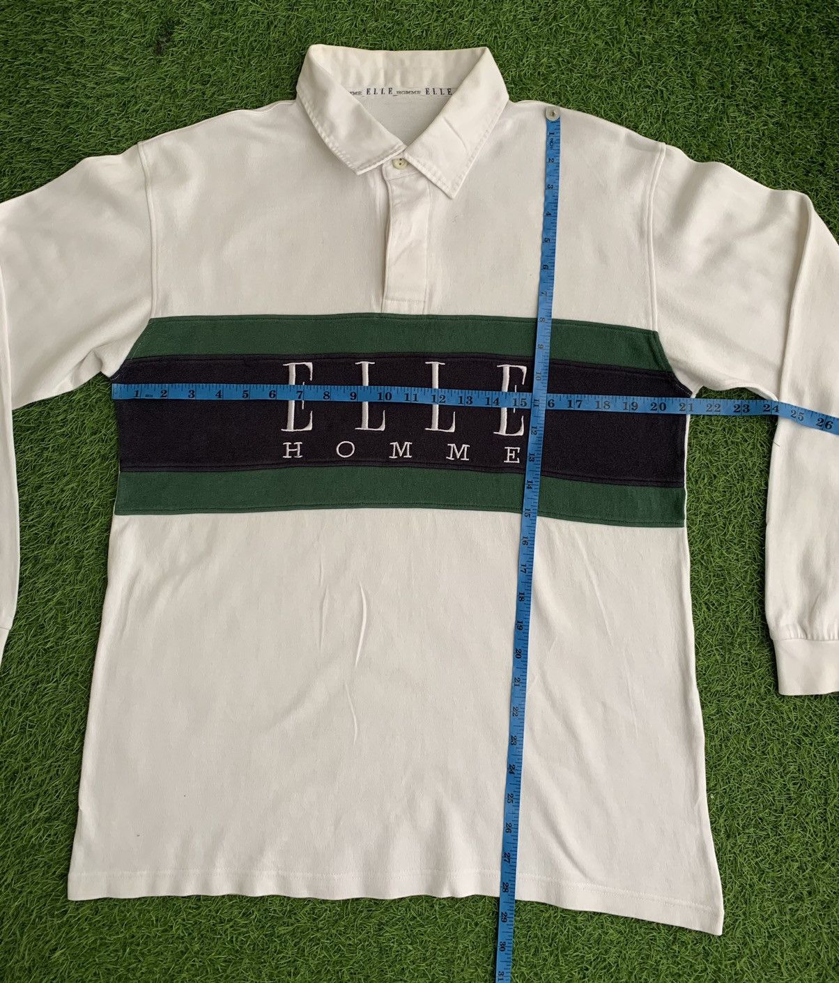 Designer Vintage OG ELLE HOMME Long Sleeve Polos Shirts Size US L / EU 52-54 / 3 - 14 Thumbnail