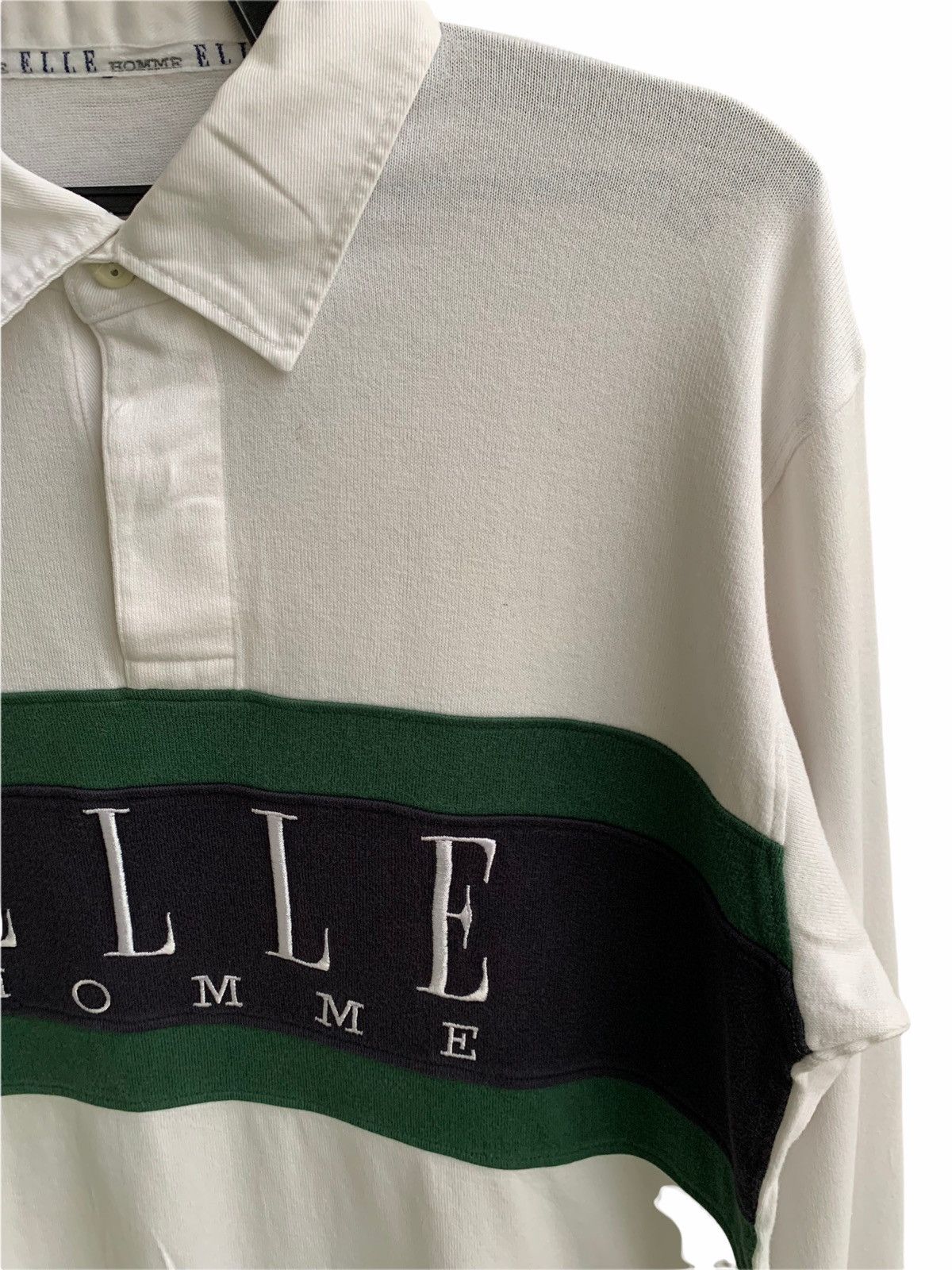 Designer Vintage OG ELLE HOMME Long Sleeve Polos Shirts Size US L / EU 52-54 / 3 - 4 Thumbnail