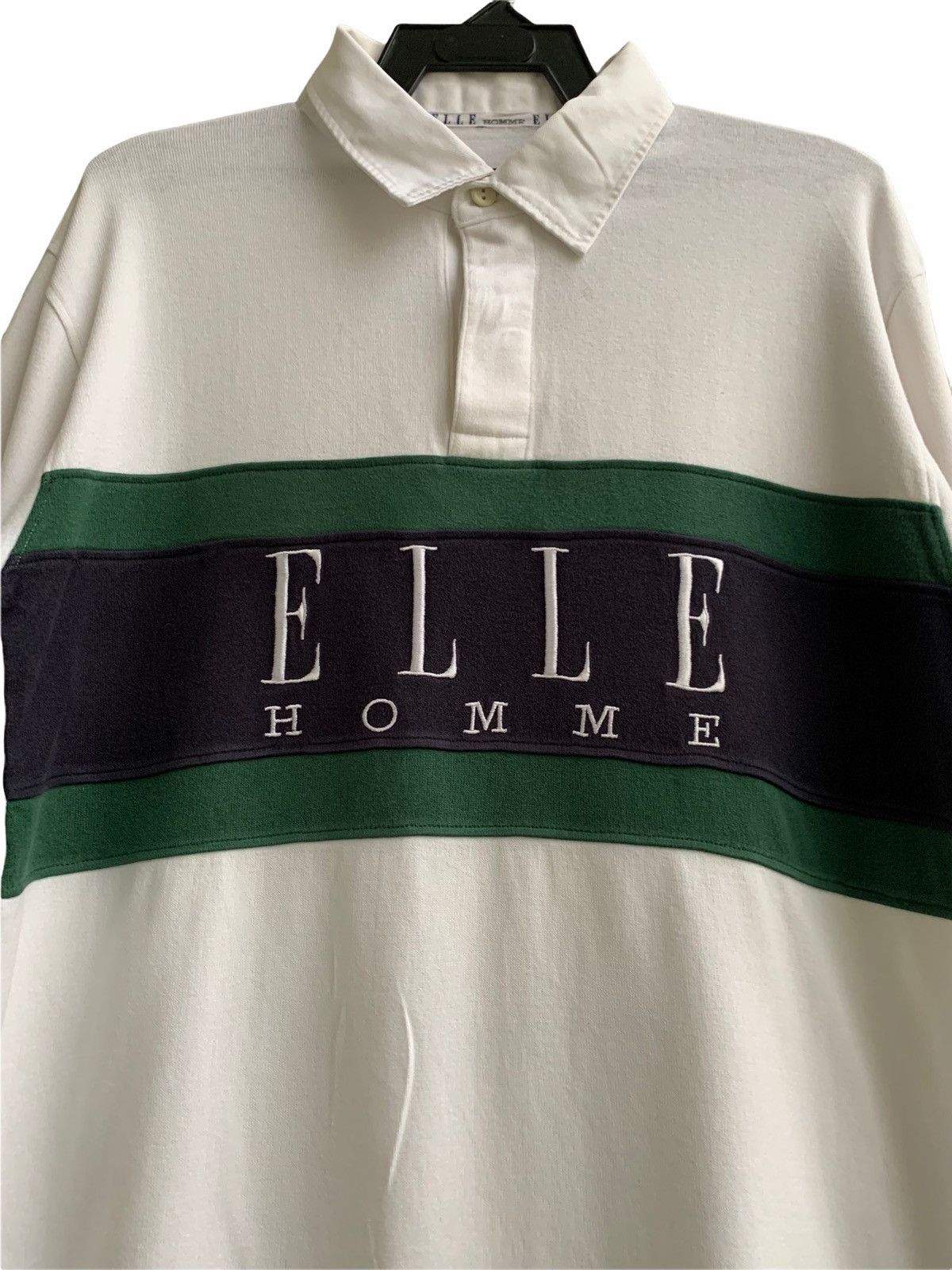 Designer Vintage OG ELLE HOMME Long Sleeve Polos Shirts Size US L / EU 52-54 / 3 - 6 Thumbnail