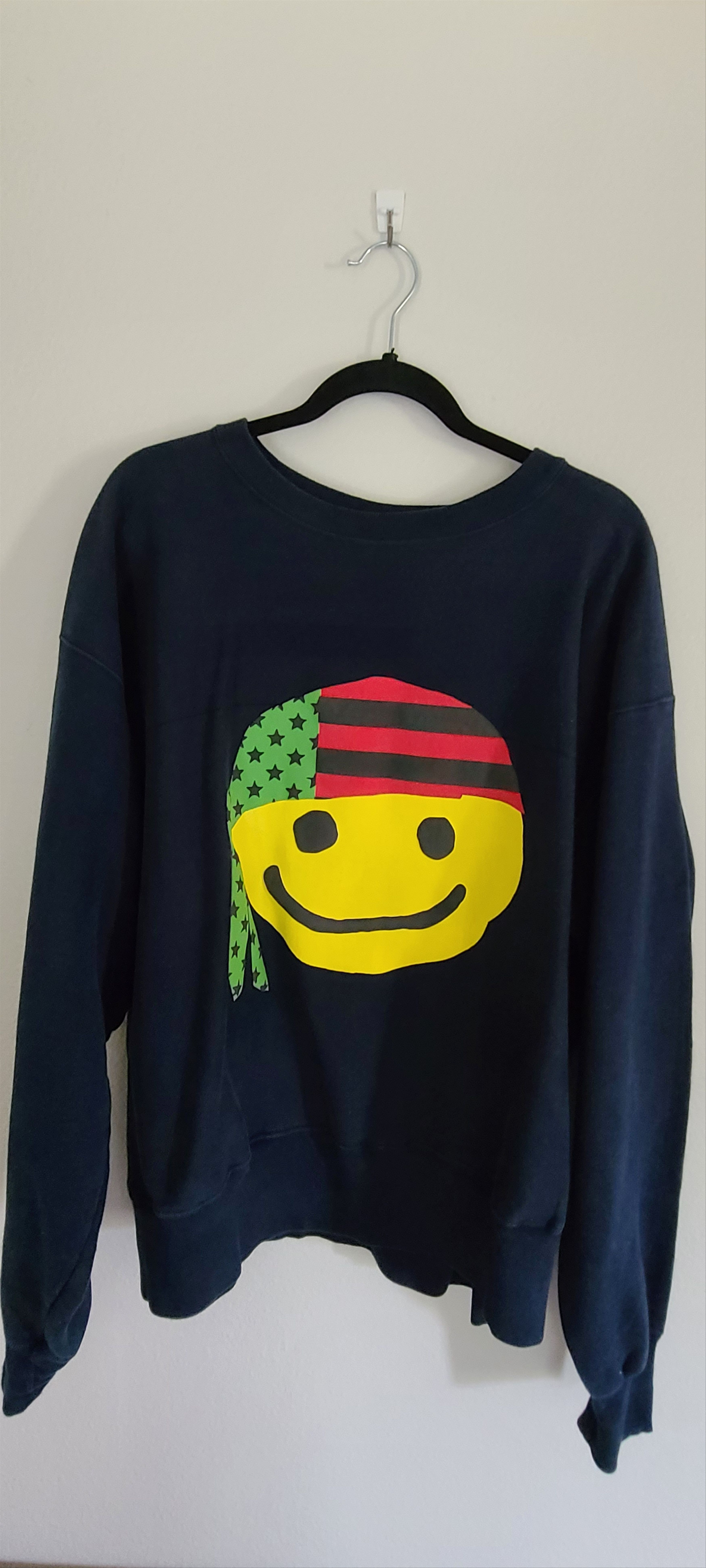 Cactus Plant Flea Market × DENIM TEARS × Vintage PAN AFRICAN AMERICAN BANDANA SMILEY FACE CREWNECK Size US XXL / EU 58 / 5 - 1 Thumbnail