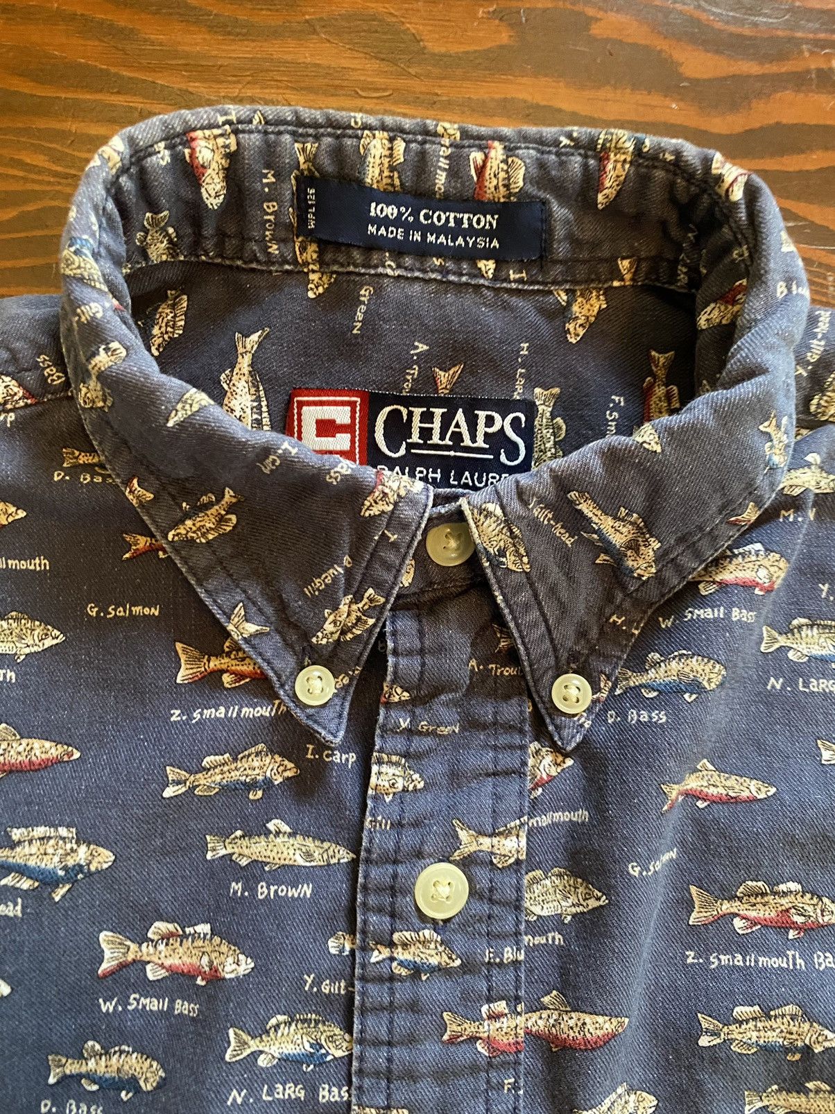 Chaps Ralph Lauren Vintage 90’s Chaps Ralph Lauren Fish All Over Button Up Size US M / EU 48-50 / 2 - 3 Thumbnail