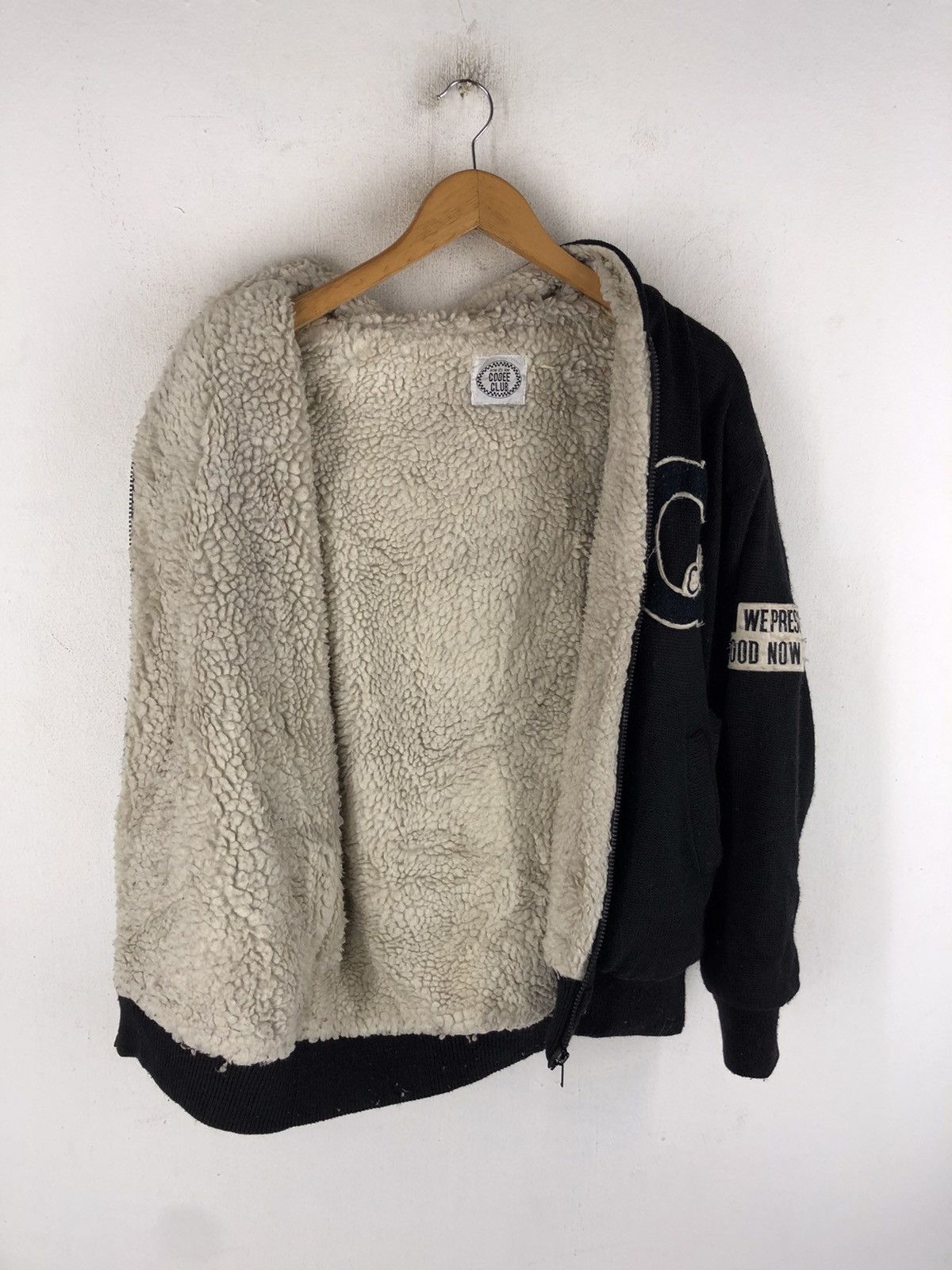 Japanese Brand 🔥CODEE CLUB WOOL SHERPA LINING HOODIEY BOMBER JACKET Size US L / EU 52-54 / 3 - 6 Thumbnail