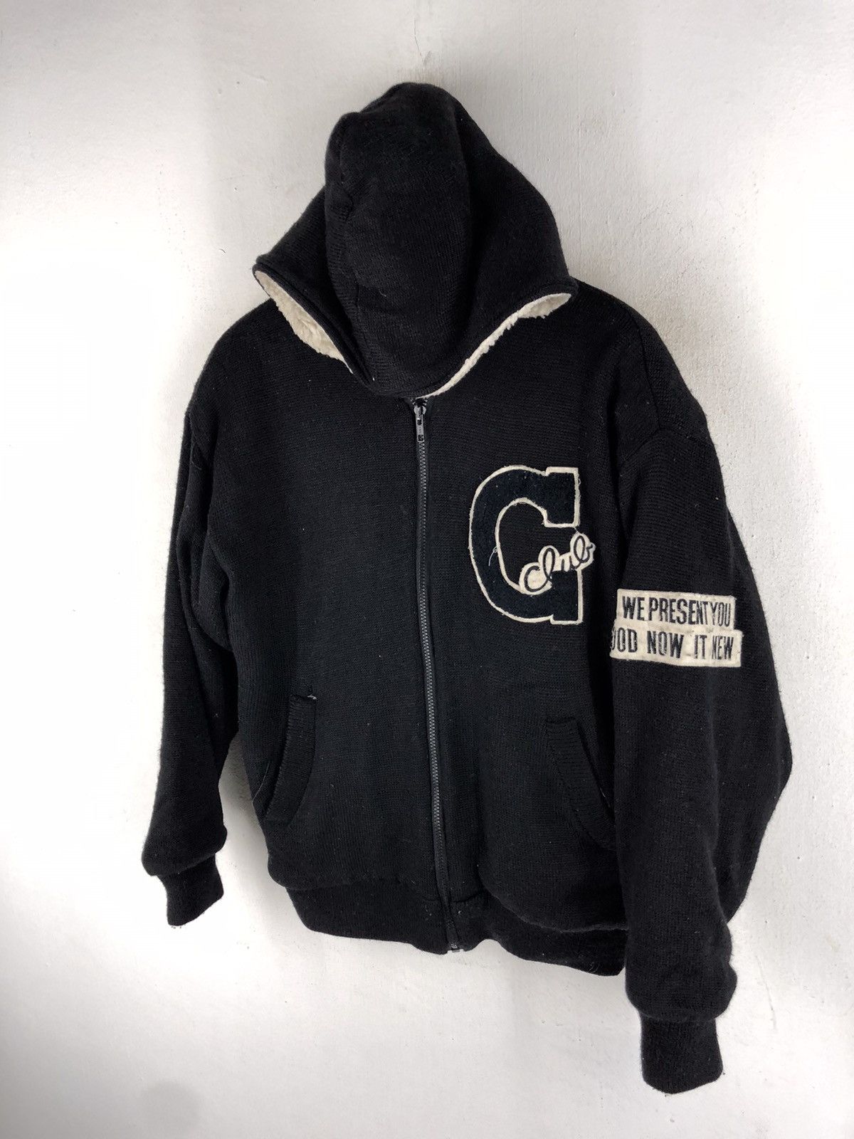 Japanese Brand 🔥CODEE CLUB WOOL SHERPA LINING HOODIEY BOMBER JACKET Size US L / EU 52-54 / 3 - 4 Thumbnail