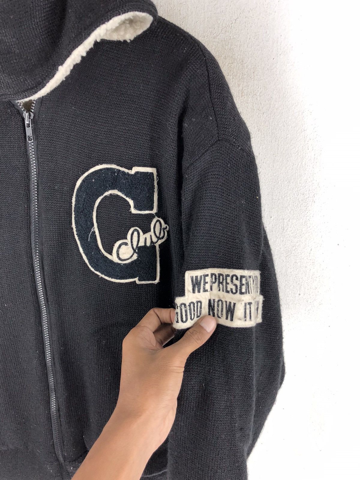 Japanese Brand 🔥CODEE CLUB WOOL SHERPA LINING HOODIEY BOMBER JACKET Size US L / EU 52-54 / 3 - 7 Thumbnail