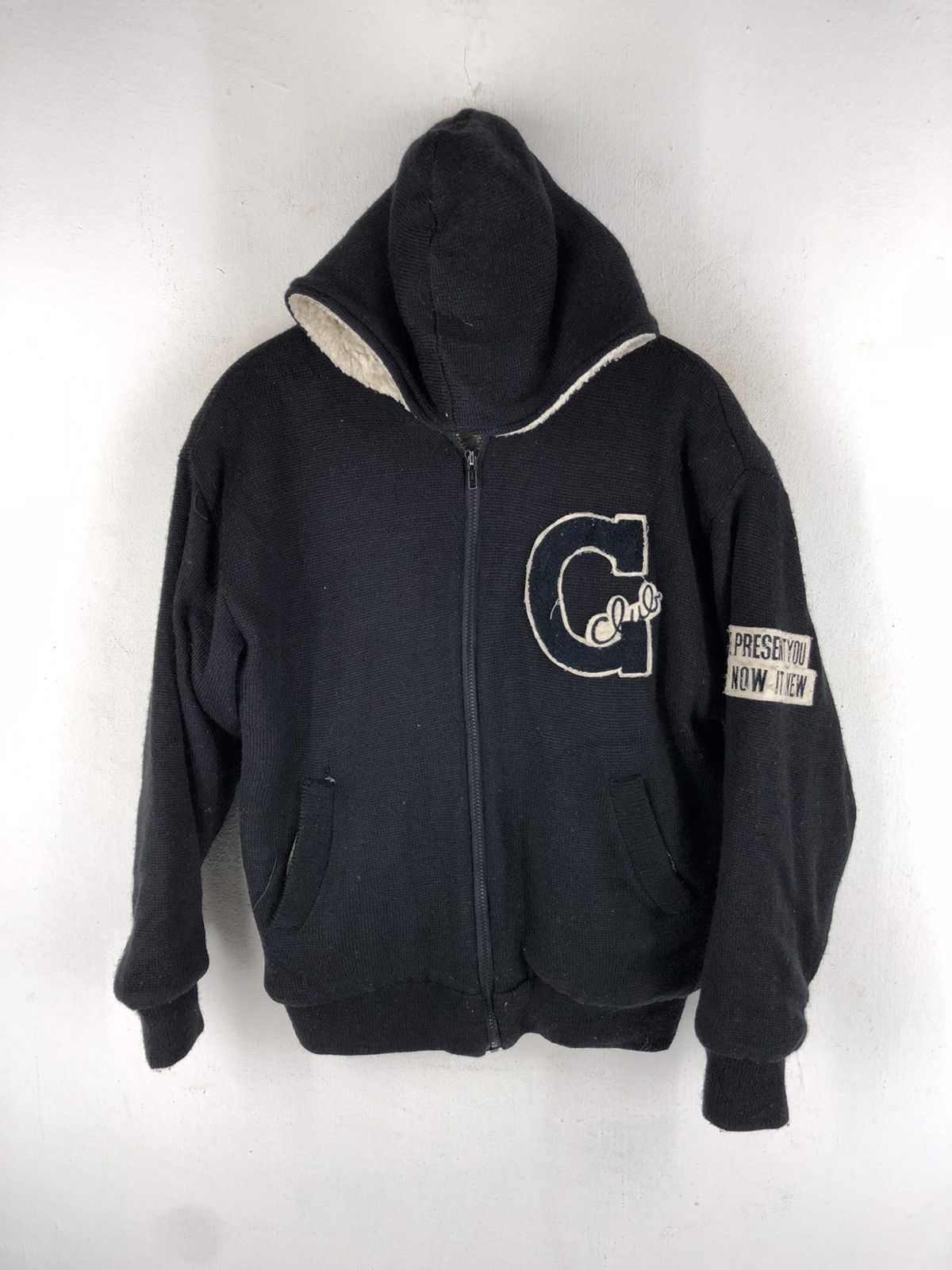 Japanese Brand 🔥CODEE CLUB WOOL SHERPA LINING HOODIEY BOMBER JACKET Size US L / EU 52-54 / 3 - 2 Thumbnail
