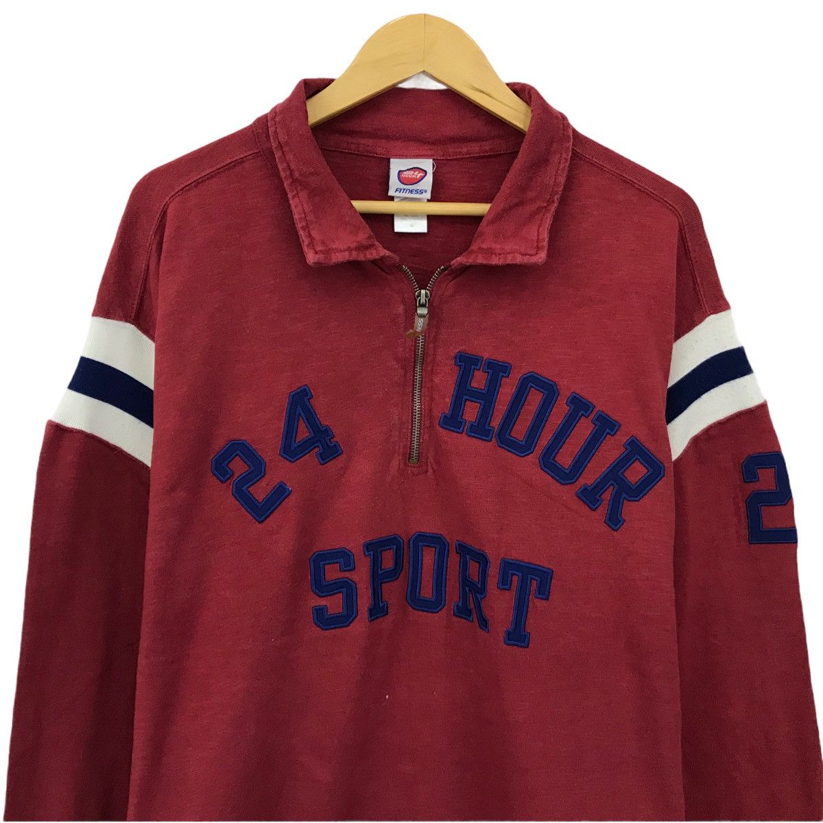 Japanese Brand × Vintage Vintage 24 Hour Sport Fitnes Half Zip Sweatshirt Size US L / EU 52-54 / 3 - 2 Thumbnail