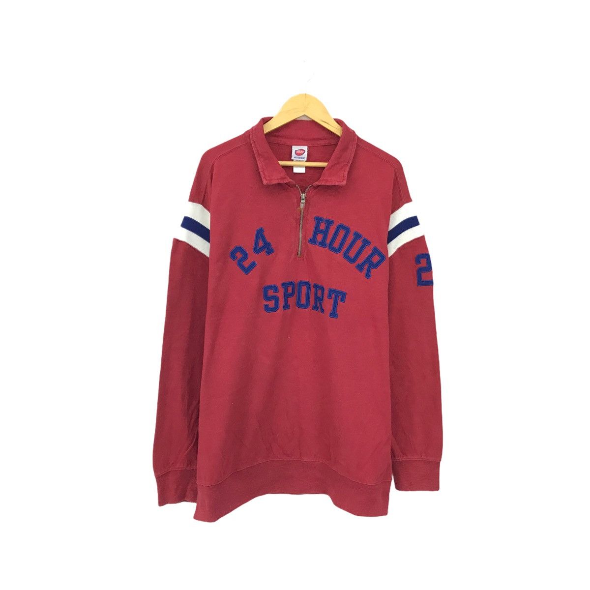Japanese Brand × Vintage Vintage 24 Hour Sport Fitnes Half Zip Sweatshirt Size US L / EU 52-54 / 3 - 1 Thumbnail