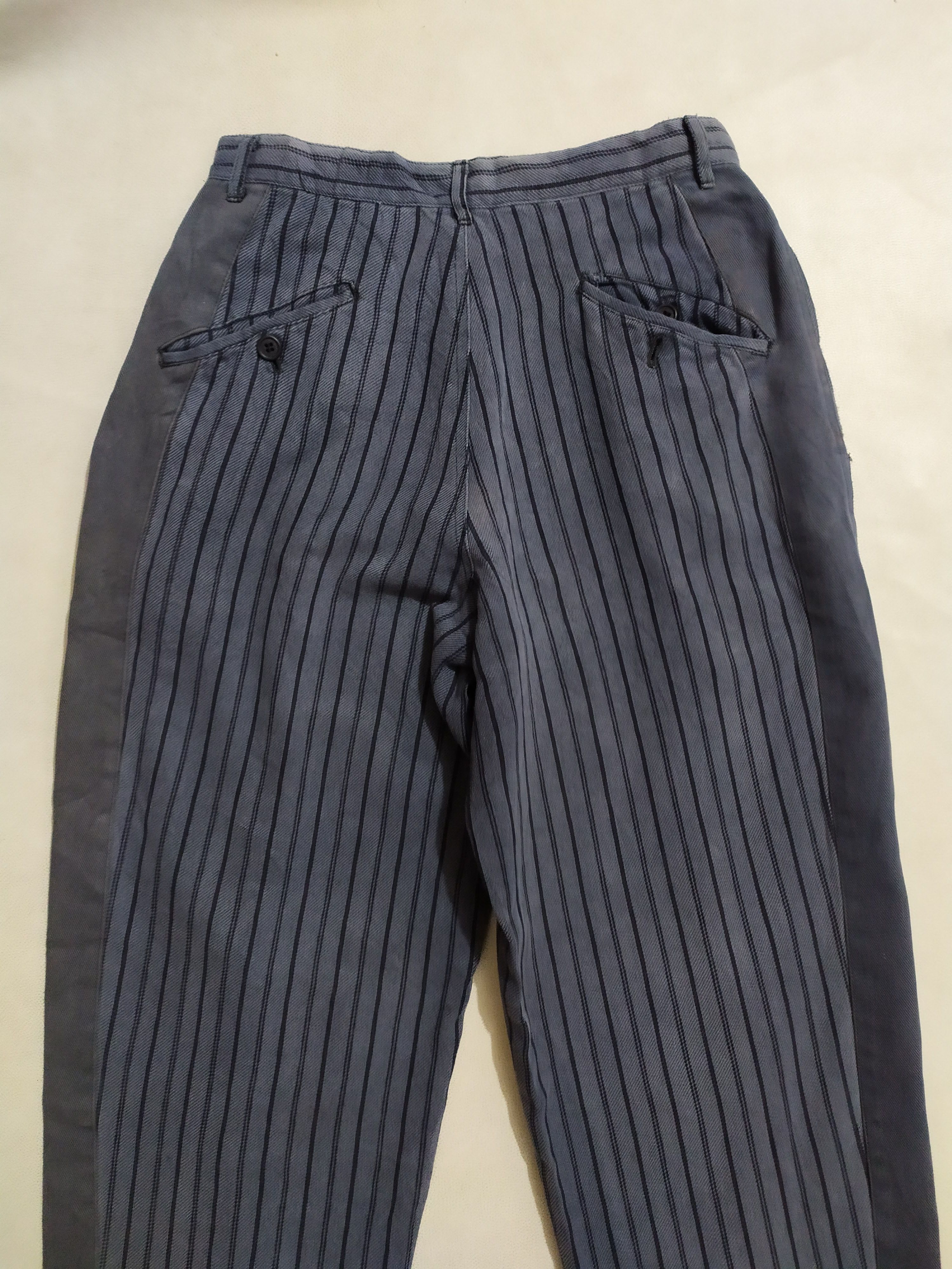 Japanese Brand 🔥Buso Uomo Nice Design Mid Button Stripe Pants Size US 27 - 6 Thumbnail