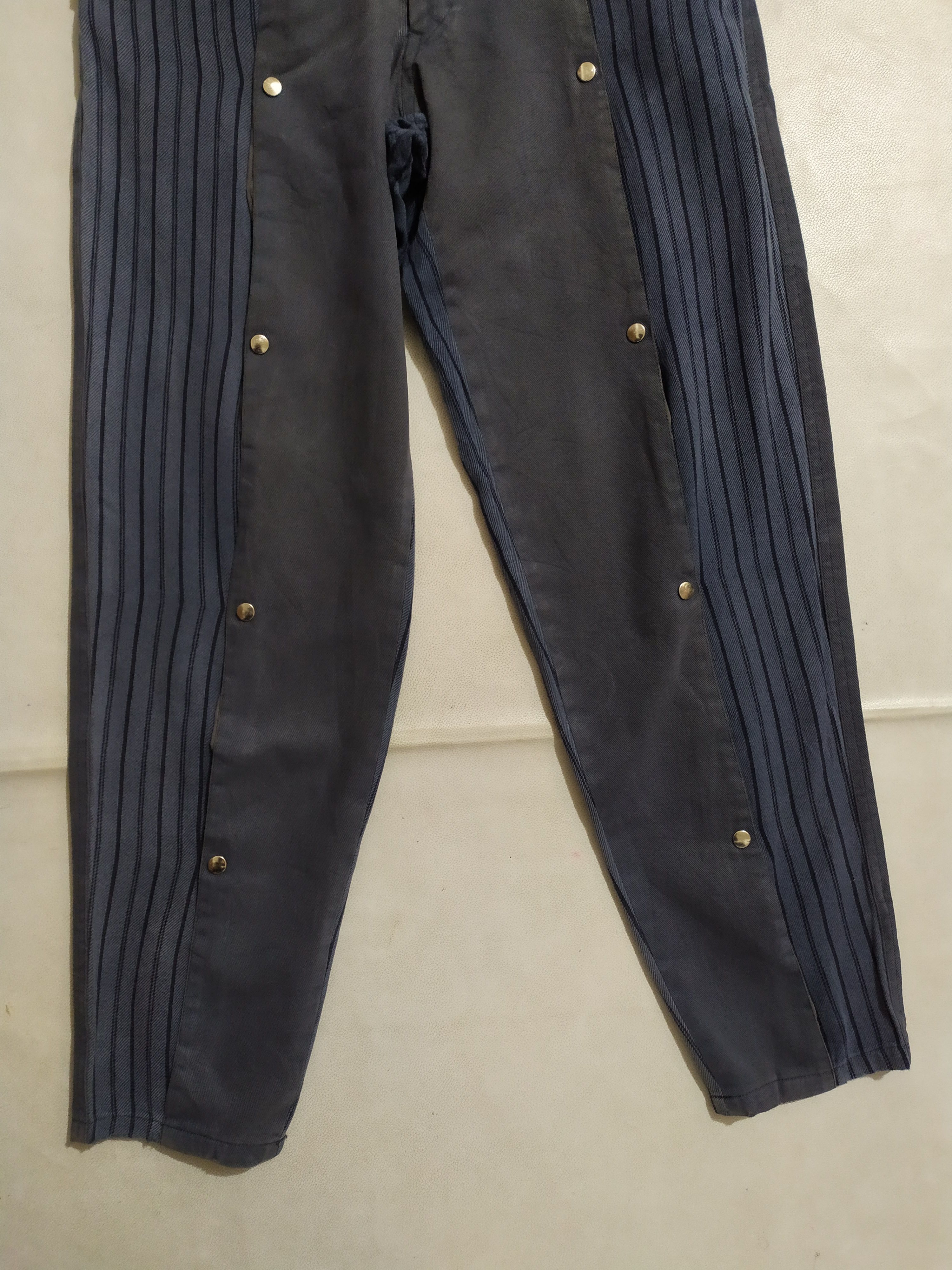 Japanese Brand 🔥Buso Uomo Nice Design Mid Button Stripe Pants Size US 27 - 3 Thumbnail