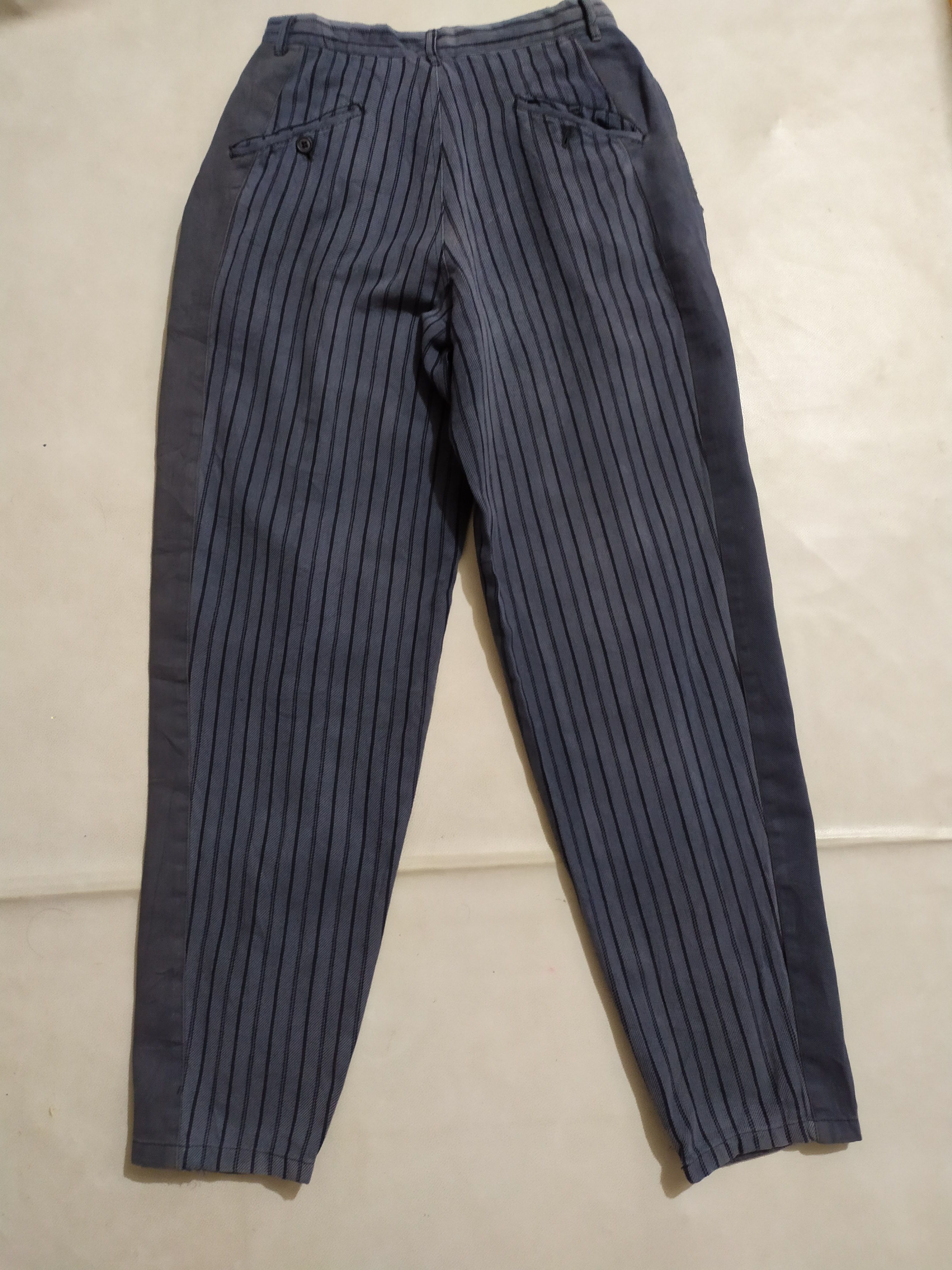 Japanese Brand 🔥Buso Uomo Nice Design Mid Button Stripe Pants Size US 27 - 5 Thumbnail