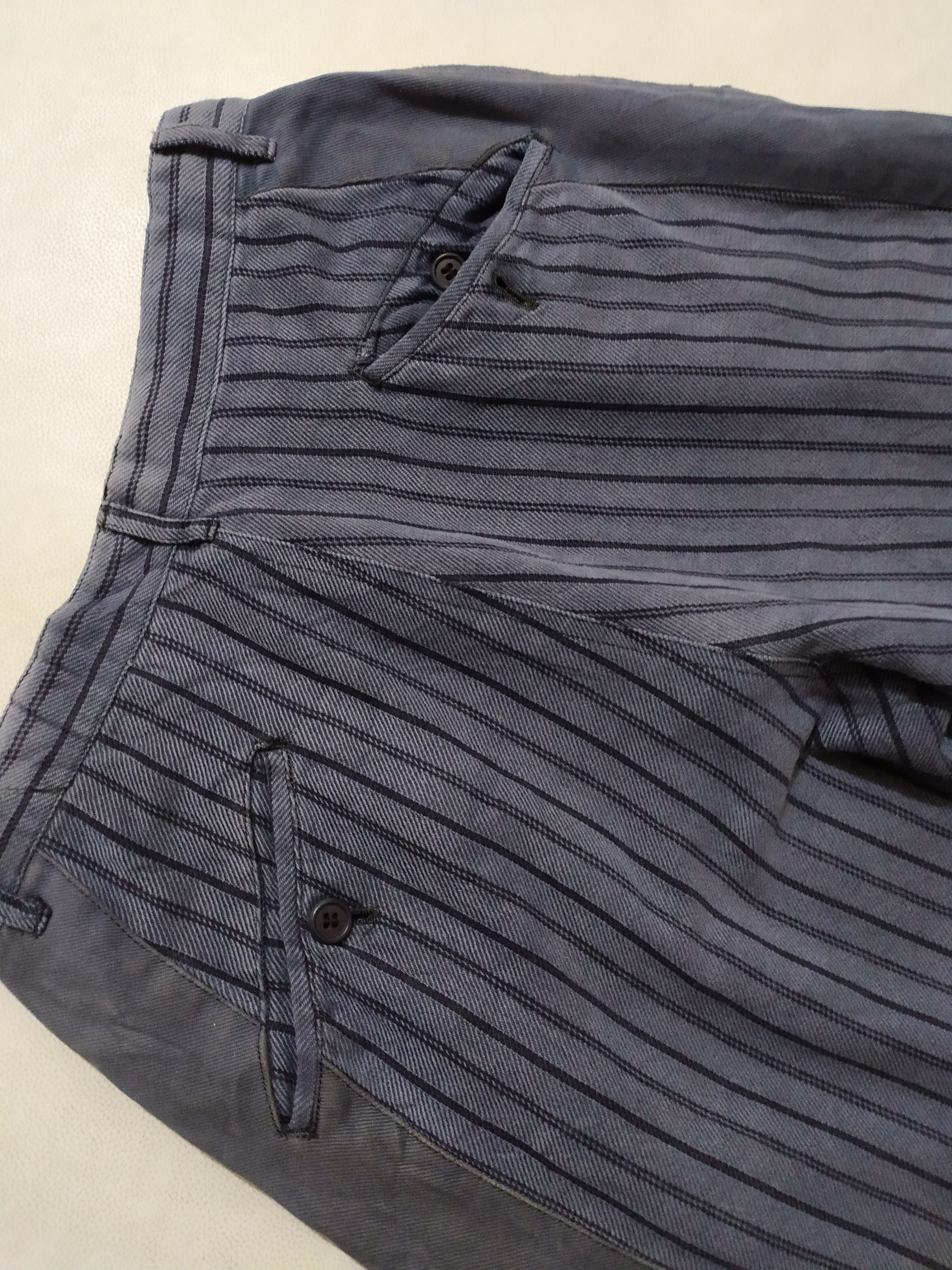 Japanese Brand 🔥Buso Uomo Nice Design Mid Button Stripe Pants Size US 27 - 8 Thumbnail