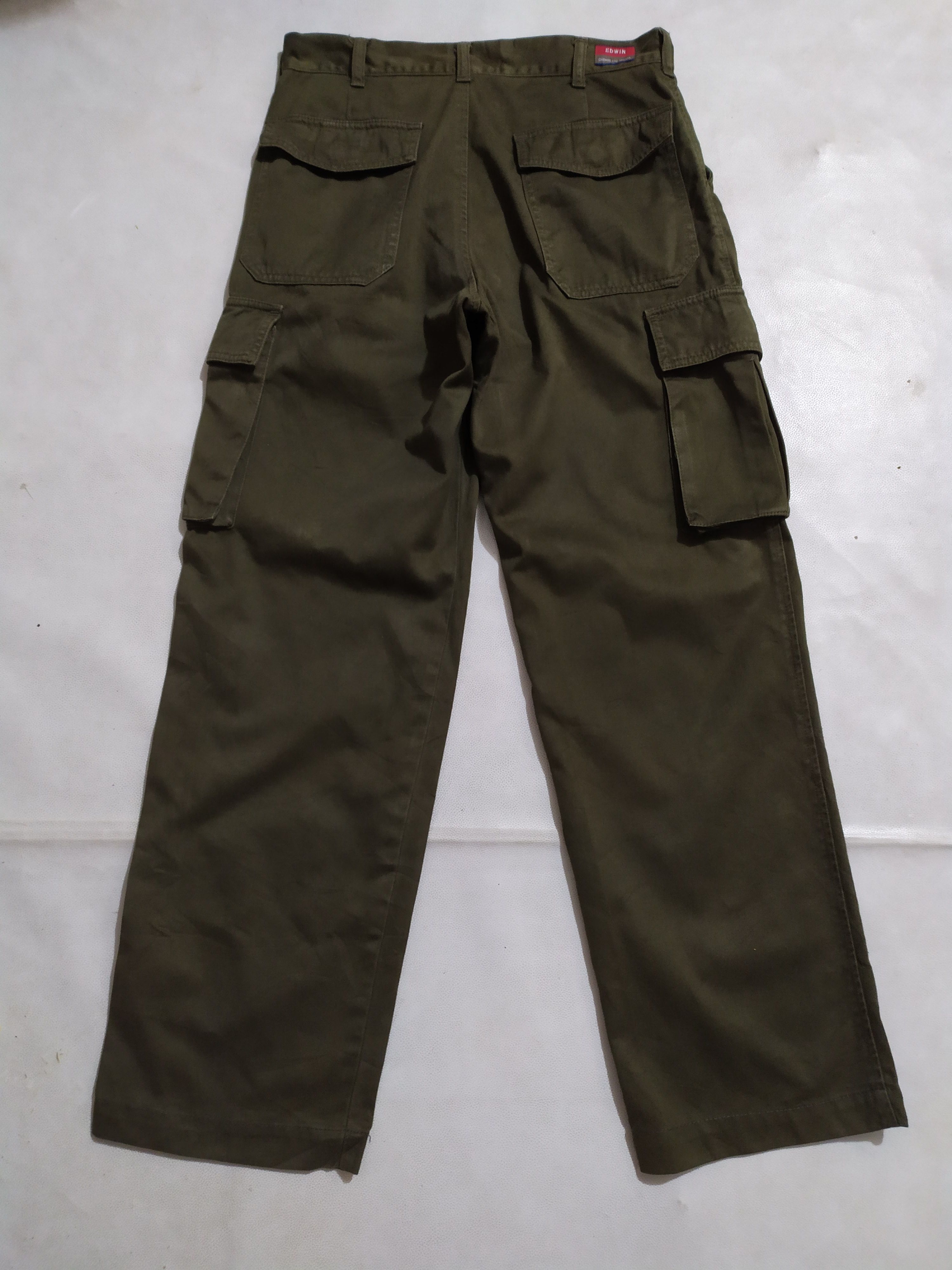 Edwin × Japanese Brand 🔥Edwin Olive Green Cargo Multipocket Pants Size US 29 - 4 Thumbnail