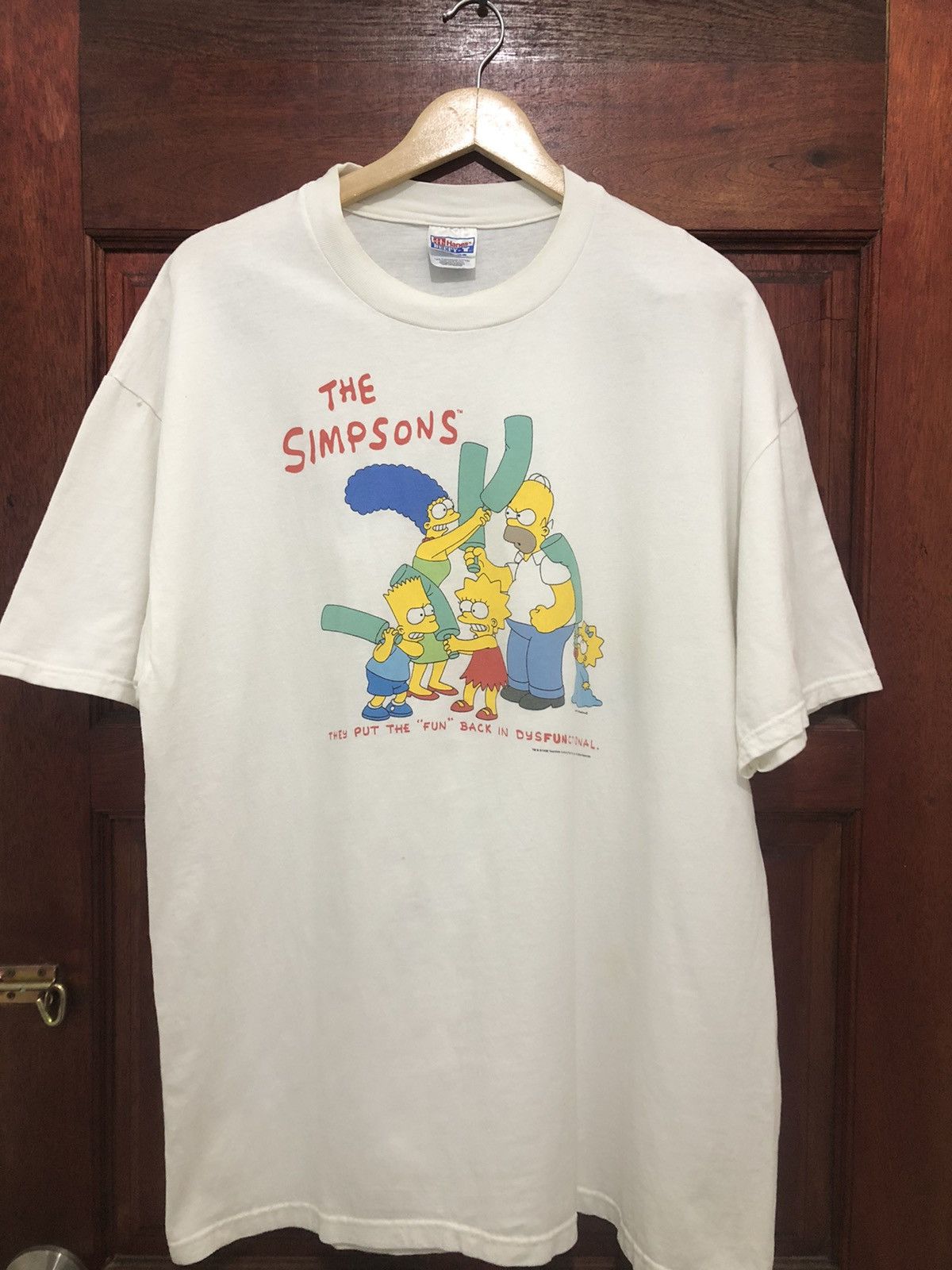 image of The Simpsons x Vintage 1996 Bart Simpson By Matt Groening Tshirt in White, Men's (Size XL)