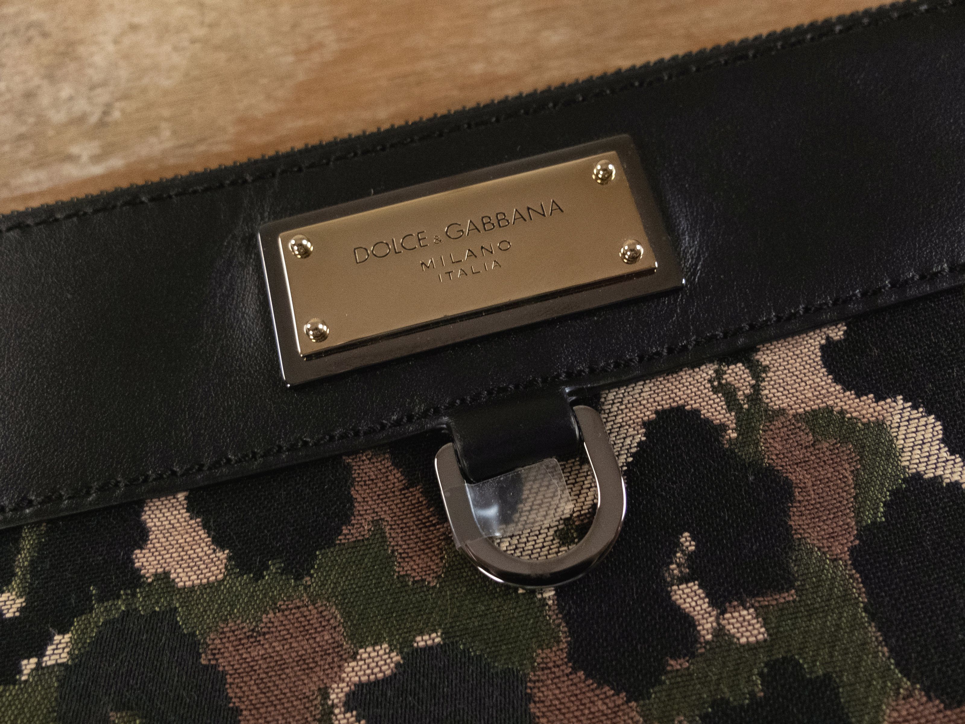 Dolce & Gabbana DOLCE & GABBANA black & green camo leopard clutch bag Size ONE SIZE - 4 Thumbnail