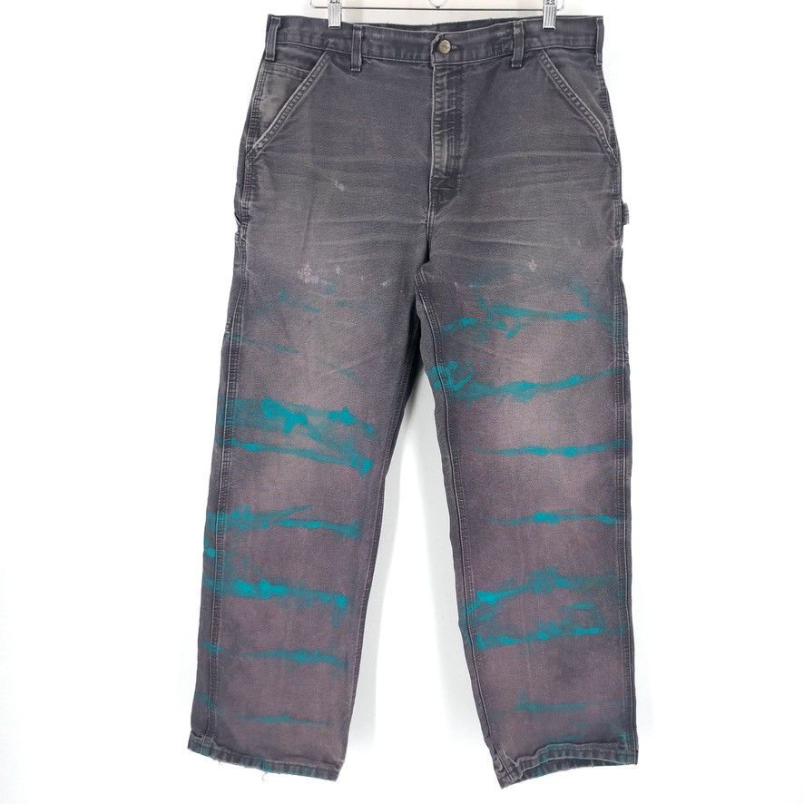 Carhartt × Vintage Vintage Carhartt Custom Painted Bleached Distressed Denim Size US 36 / EU 52 - 1 Thumbnail