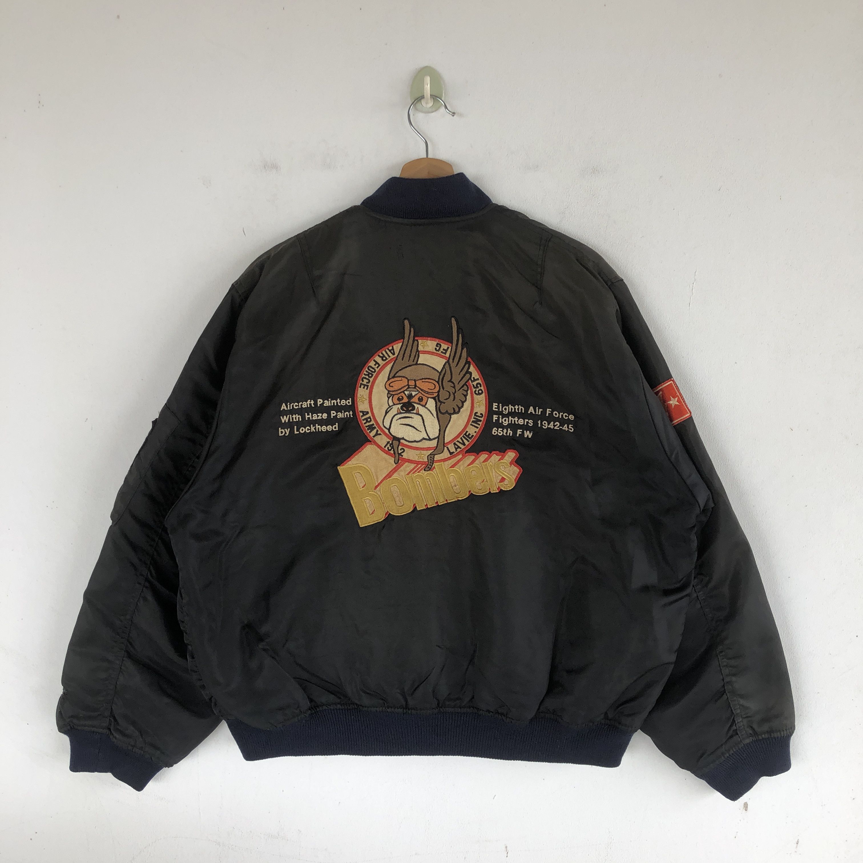 Vintage Lavie Bomber Flight Jackets Bulldog Reversible Jacket Size US XL / EU 56 / 4 - 1 Thumbnail