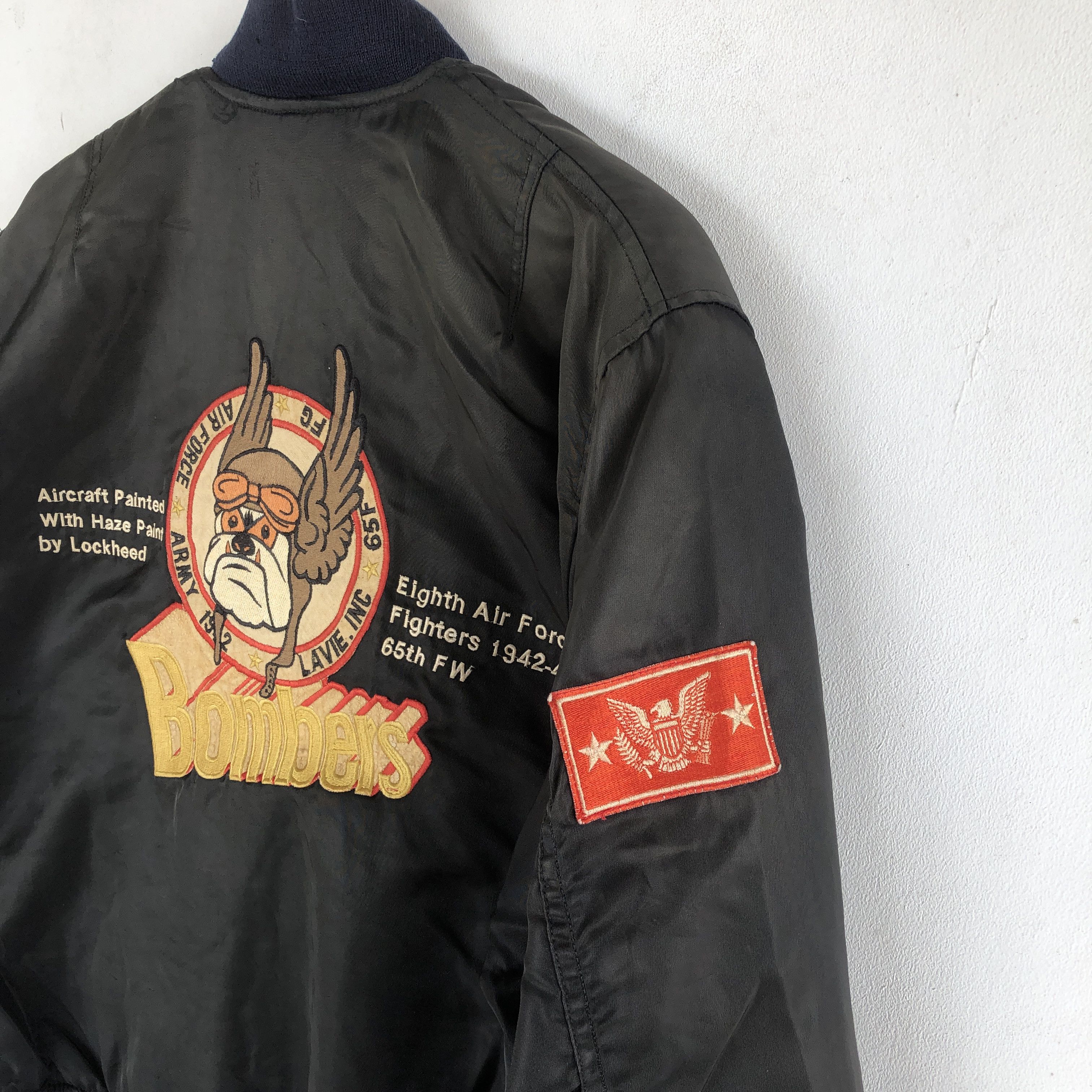 Vintage Lavie Bomber Flight Jackets Bulldog Reversible Jacket Size US XL / EU 56 / 4 - 10 Thumbnail