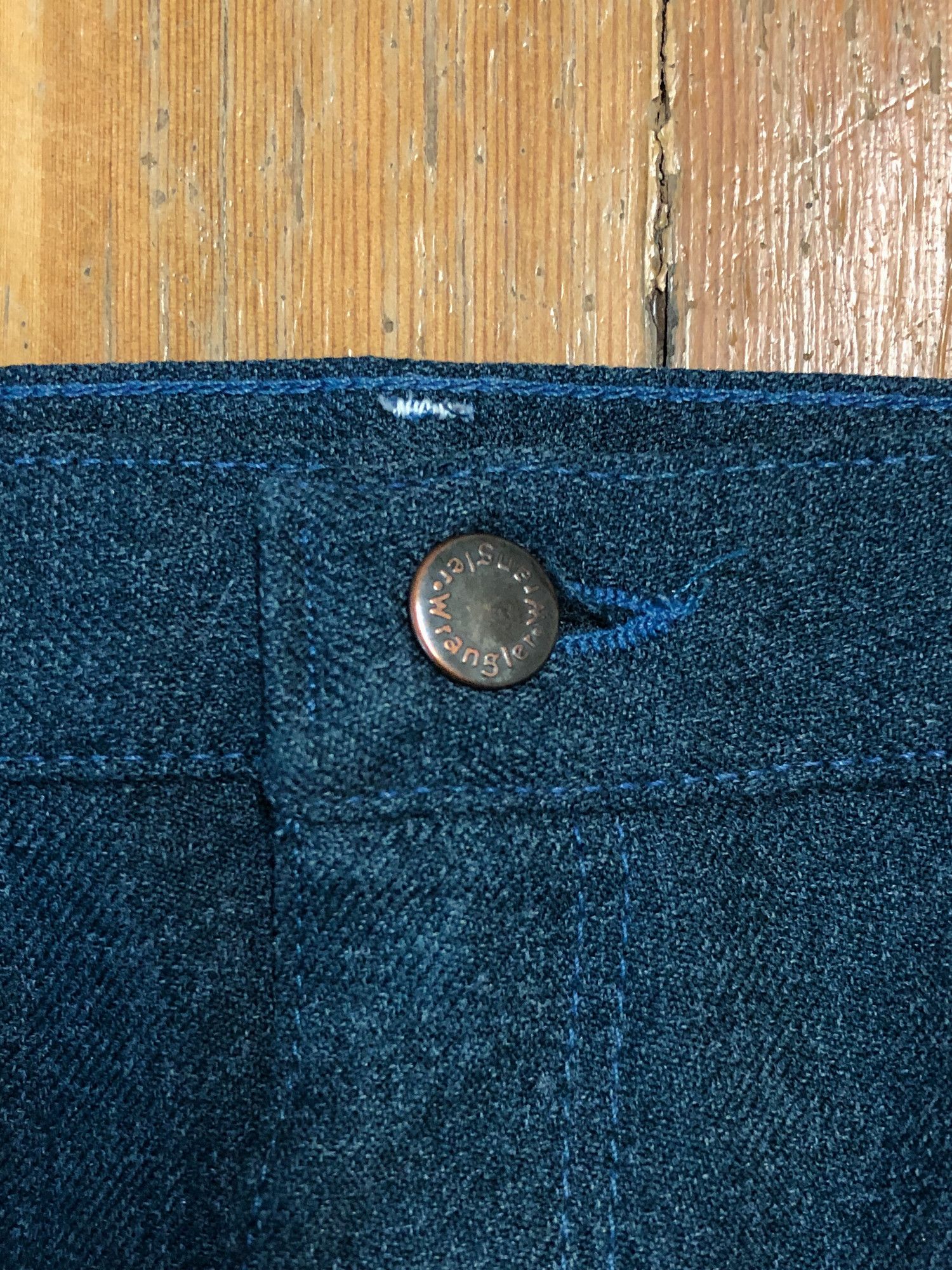 Vintage 90s Teal Blue Wrangler Straight Cut Pleated Pants Size US 36 / EU 52 - 3 Thumbnail