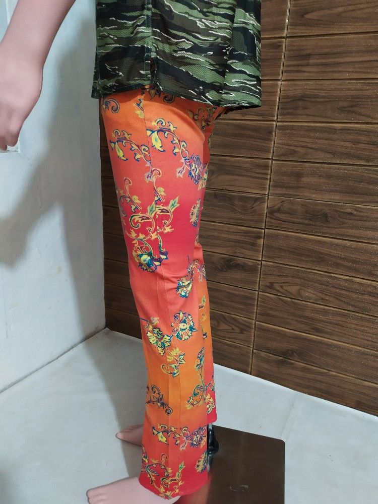 Japanese Brand 🔥Vavi De Boo Japanese Fullprint Floral Pants Stretch Size US 29 - 14 Thumbnail
