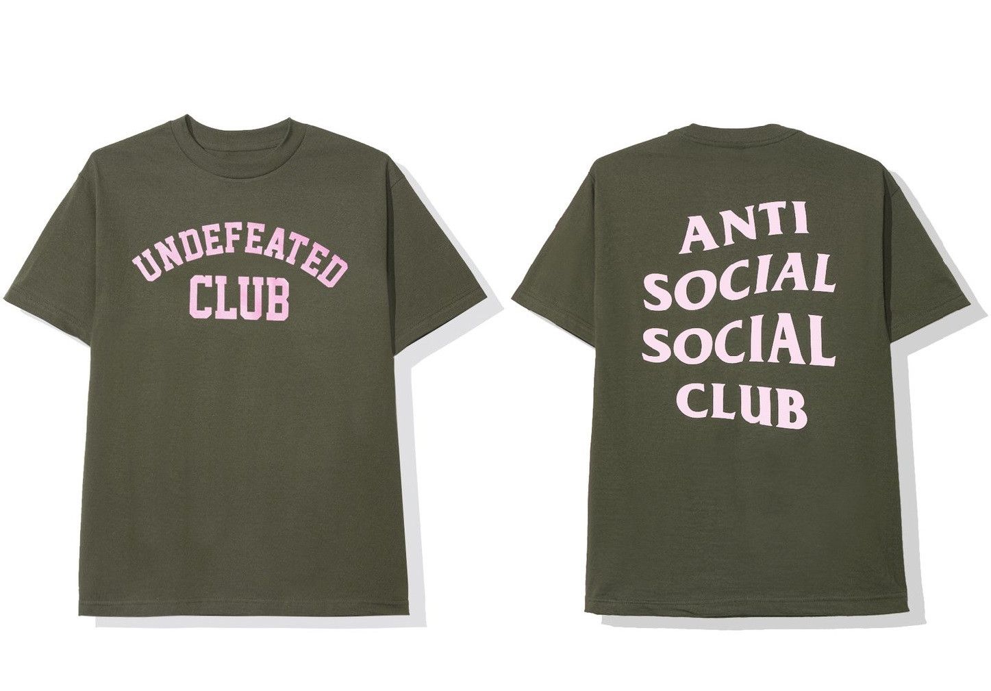 Anti Social Social Club × Undefeated DS UNDFTD x ASSC Pink Logo Club Army Tee in hand Size US XXL / EU 58 / 5 - 6 Thumbnail