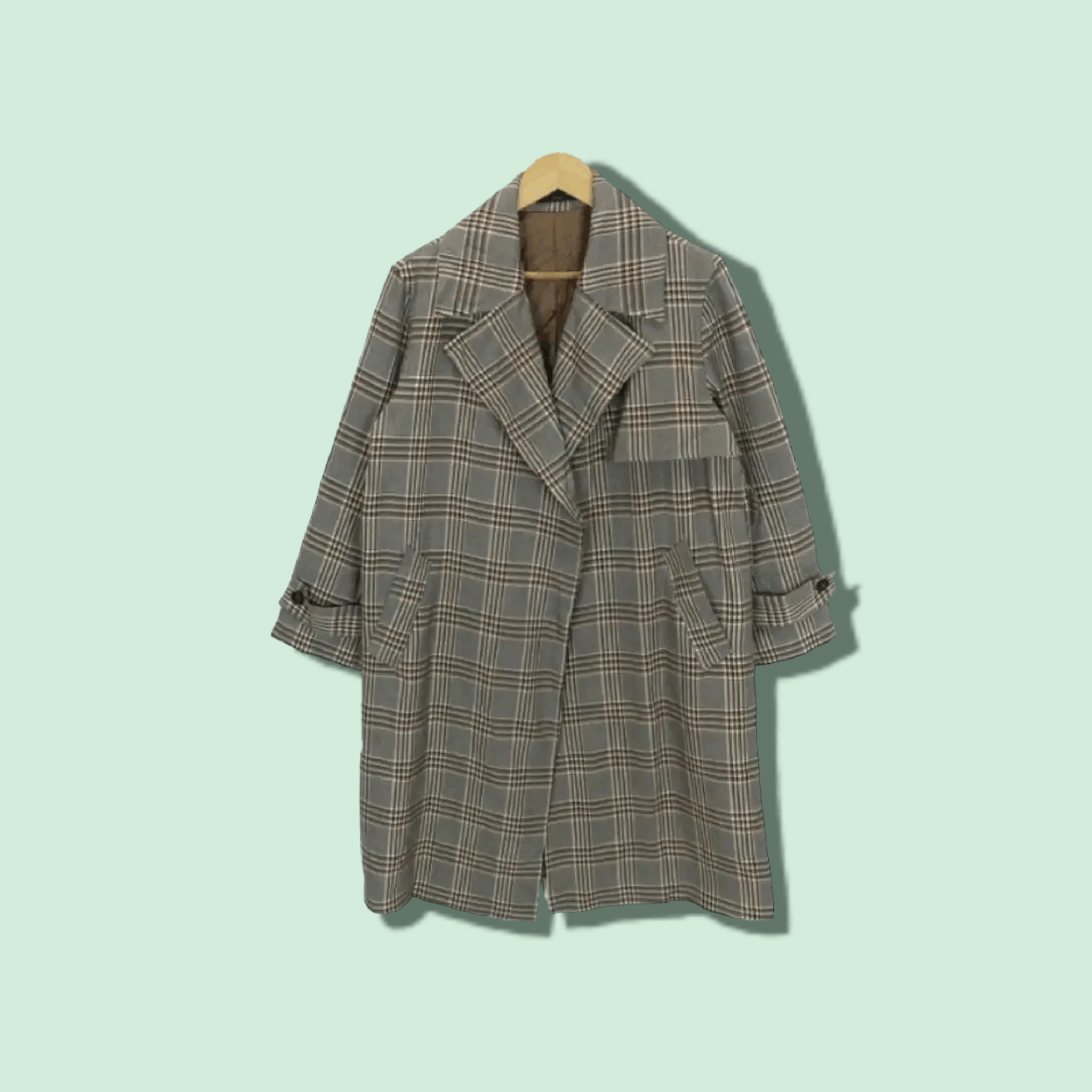image of Atelier De Larmee x Atelier La Durance Atelier Six Trench Long Coat Jacket Without Button in Grey (