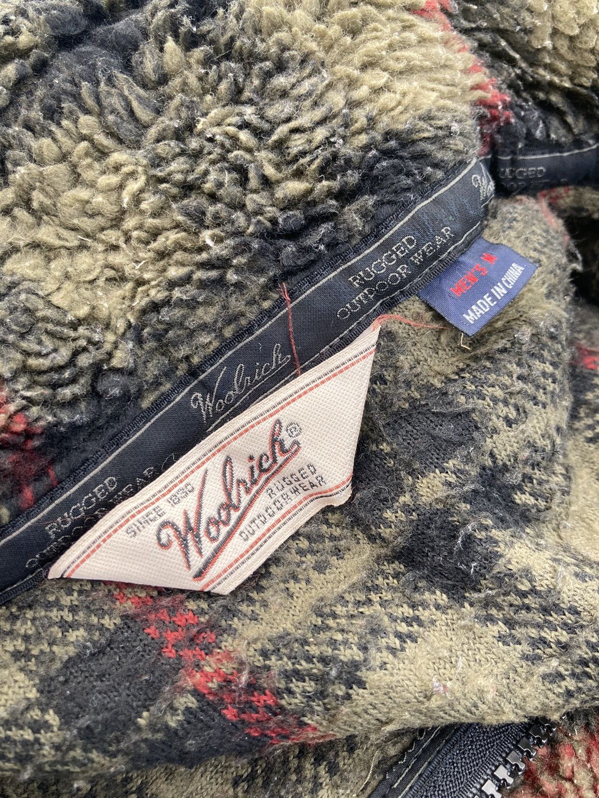WOOLRICH CHECKERED FLEECE JACKET