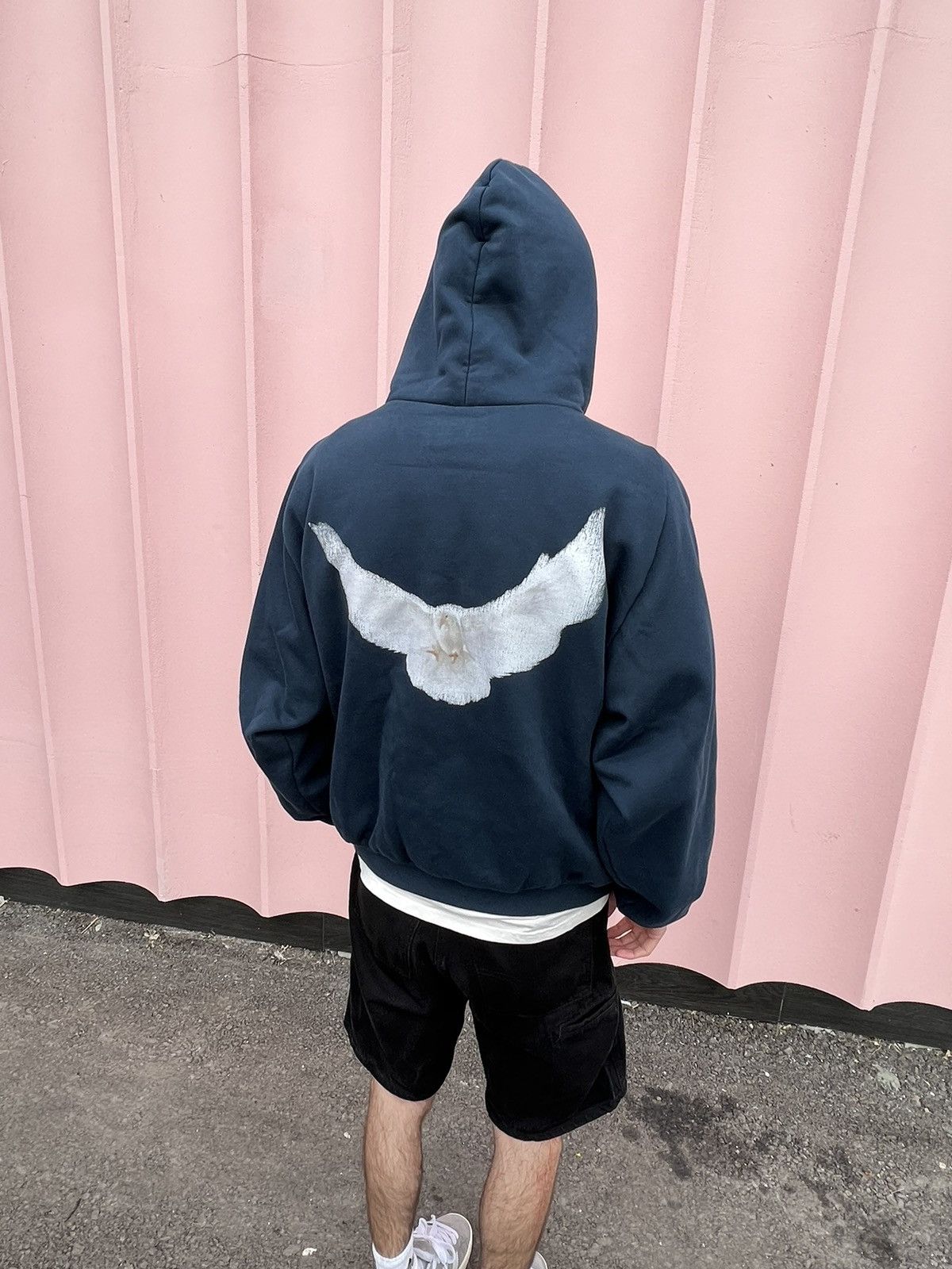 Pre-owned Balenciaga X Gap Yeezy Gap Dove Shrunken Hoodie In Blue