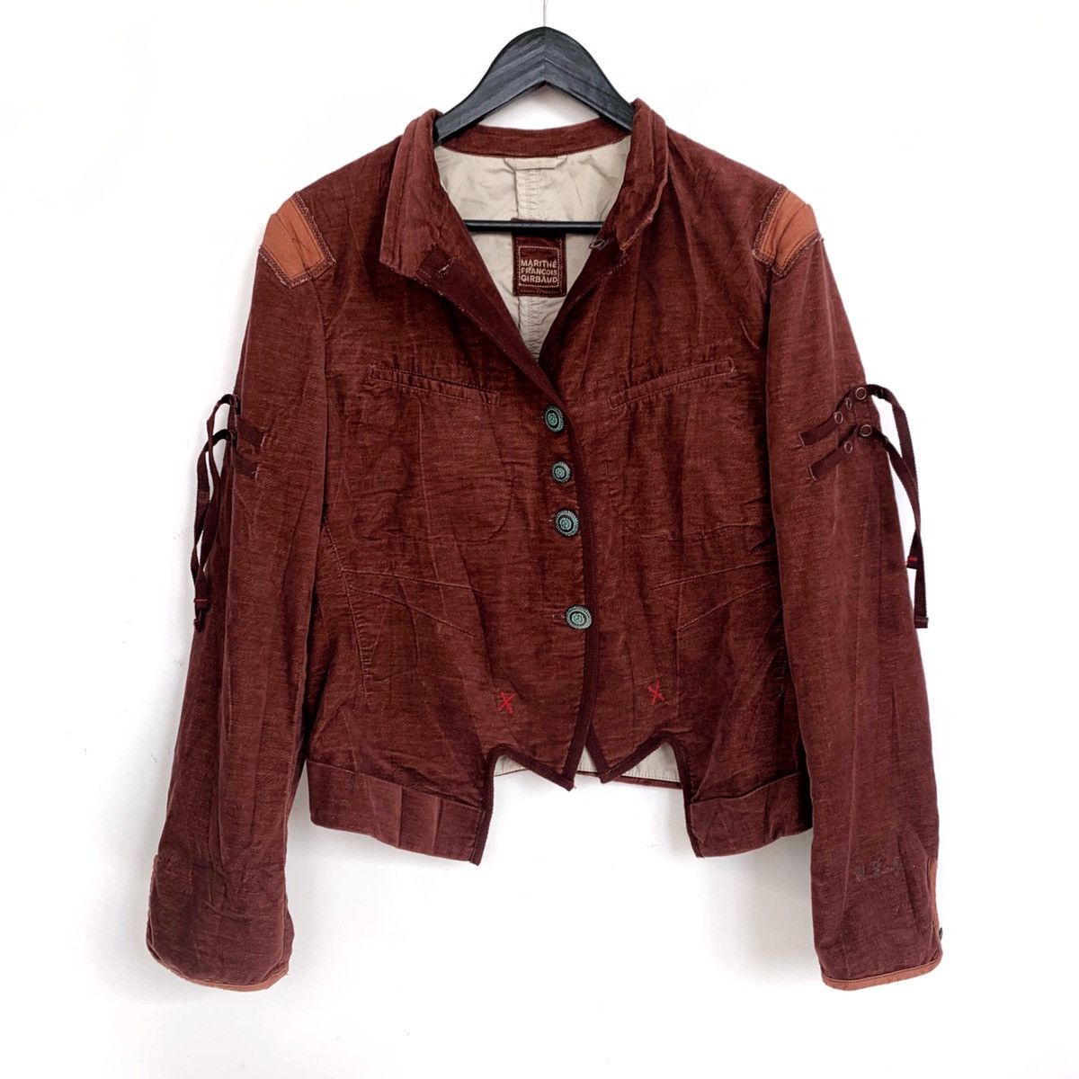 Marithe + Francois Girbaud 🔴 Marithe Francois Girbaud Jacket Blazer Strap Brown 90s Size M / US 6-8 / IT 42-44 - 2 Thumbnail