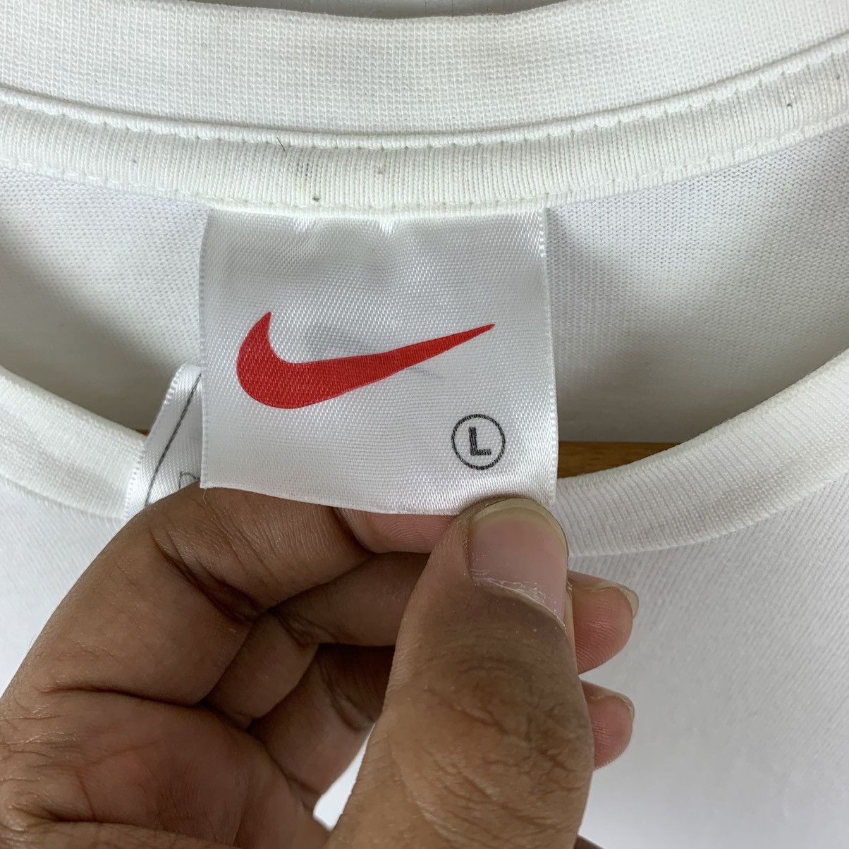 Nike × Vintage Vintage 90s Nike Center Logo Long Sleeve Shirt Size US S / EU 44-46 / 1 - 4 Thumbnail