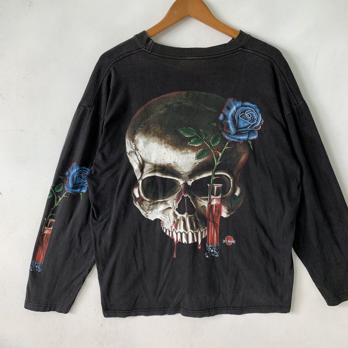 Vintage Vintage Fly Beans Gothic Long Sleeve Shirt Size US L / EU 52-54 / 3 - 2 Thumbnail