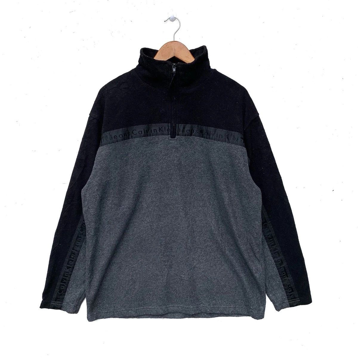 Vintage Calvin Klein Sidetape Fleece Quarter Zip Sweatshirt