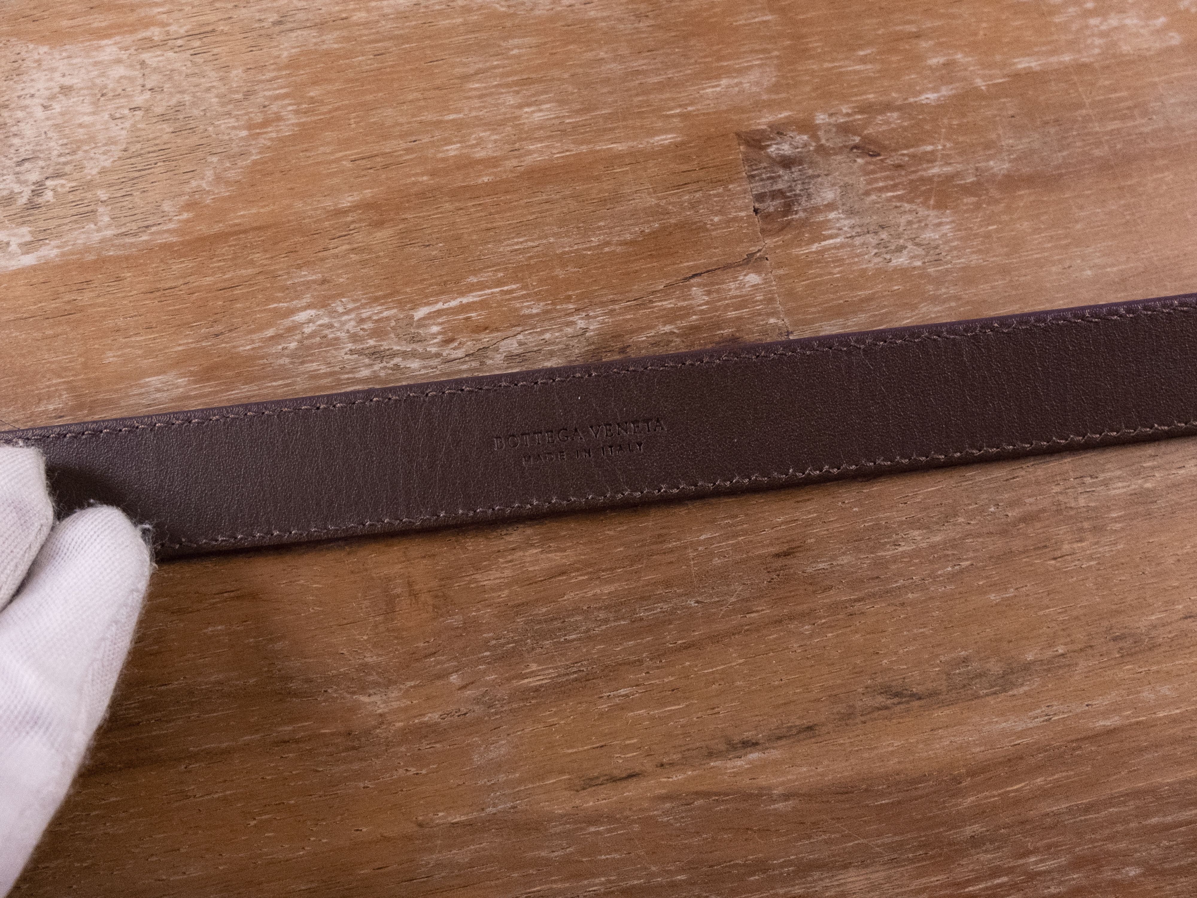 Bottega Veneta BOTTEGA VENETA purple intrecciato weave & snake skin belt Size ONE SIZE - 7 Thumbnail