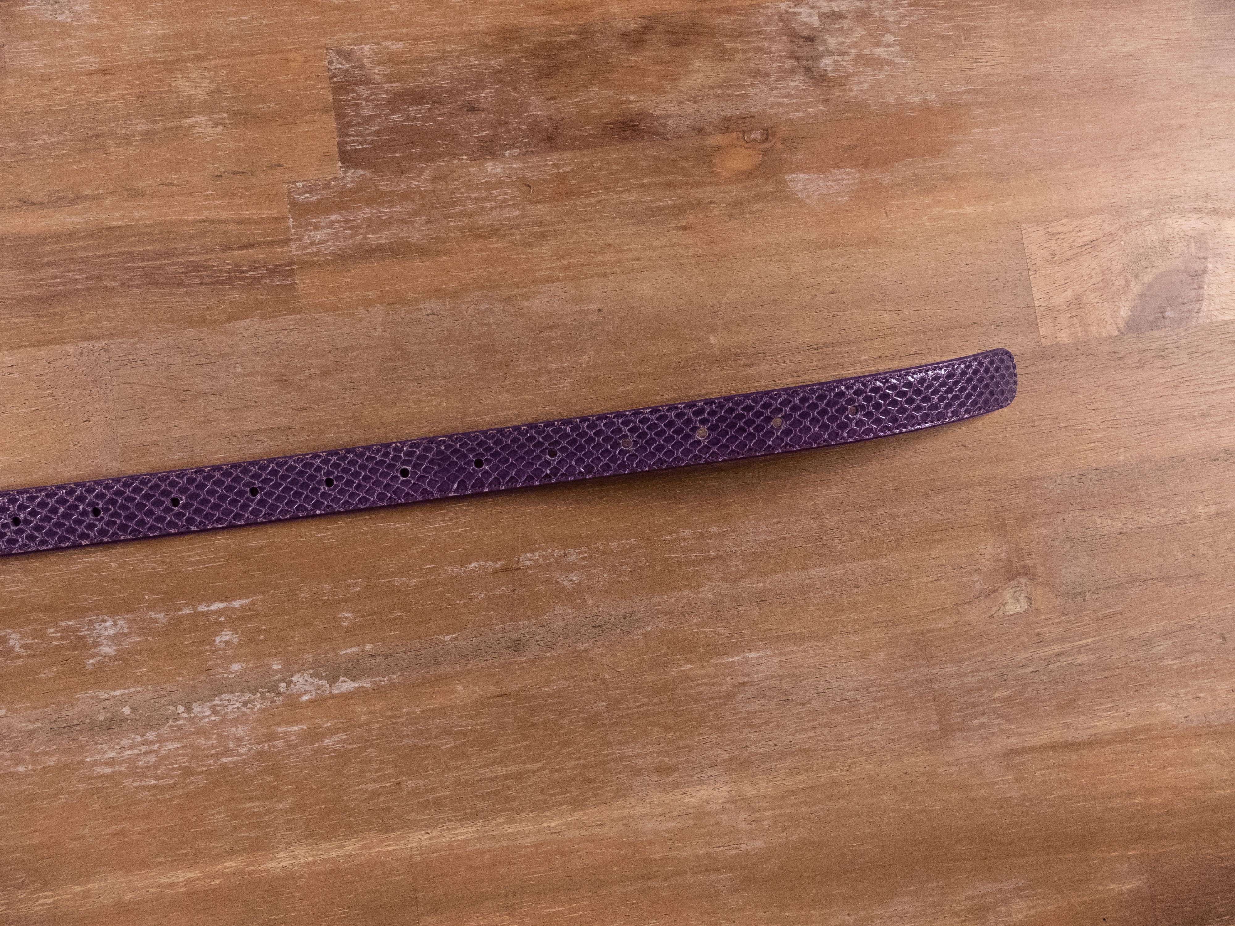 Bottega Veneta BOTTEGA VENETA purple intrecciato weave & snake skin belt Size ONE SIZE - 8 Thumbnail
