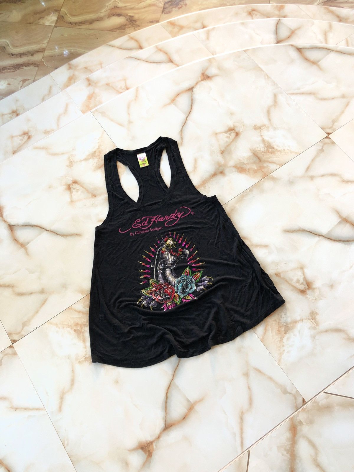 Christian Audigier × Ed Hardy × Vintage Vintage Ed Hardy Womens Singlet Size ONE SIZE - 2 Thumbnail