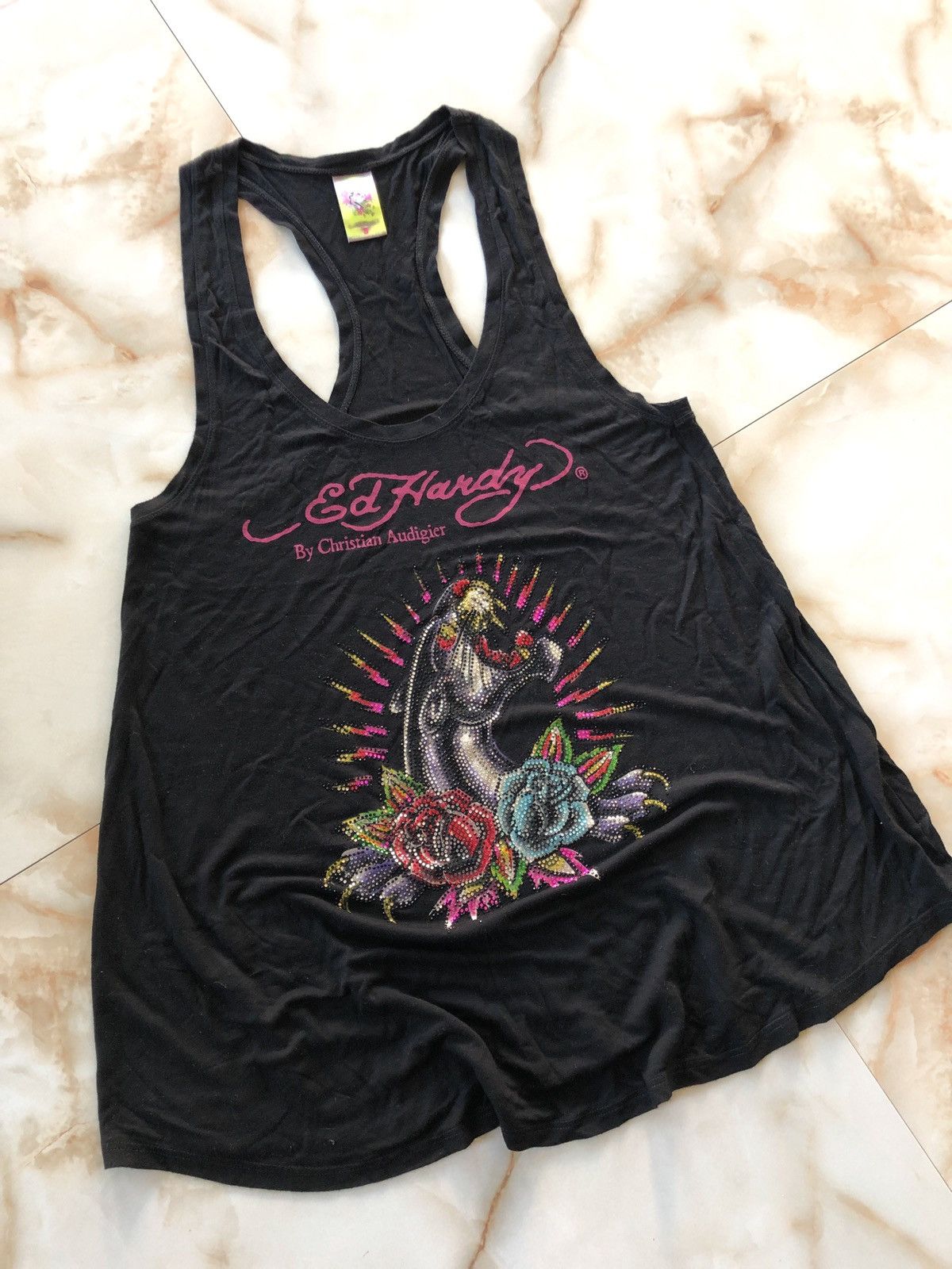 Christian Audigier × Ed Hardy × Vintage Vintage Ed Hardy Womens Singlet Size ONE SIZE - 3 Thumbnail