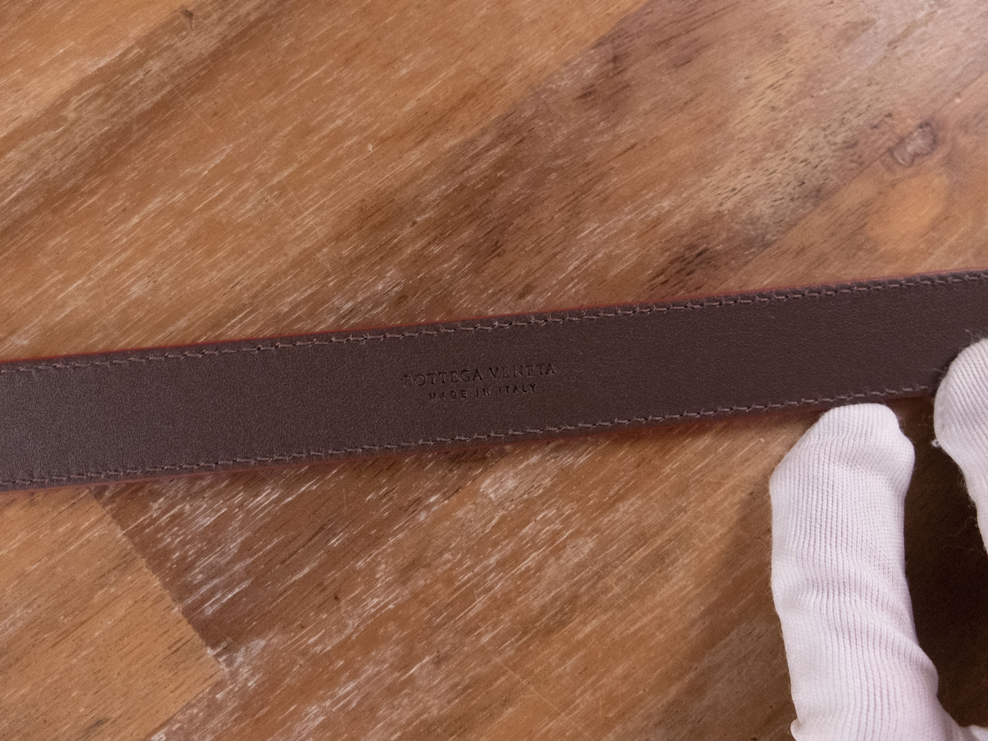 Bottega Veneta BOTTEGA VENETA red pink intrecciato weave & snake skin belt Size ONE SIZE - 10 Thumbnail