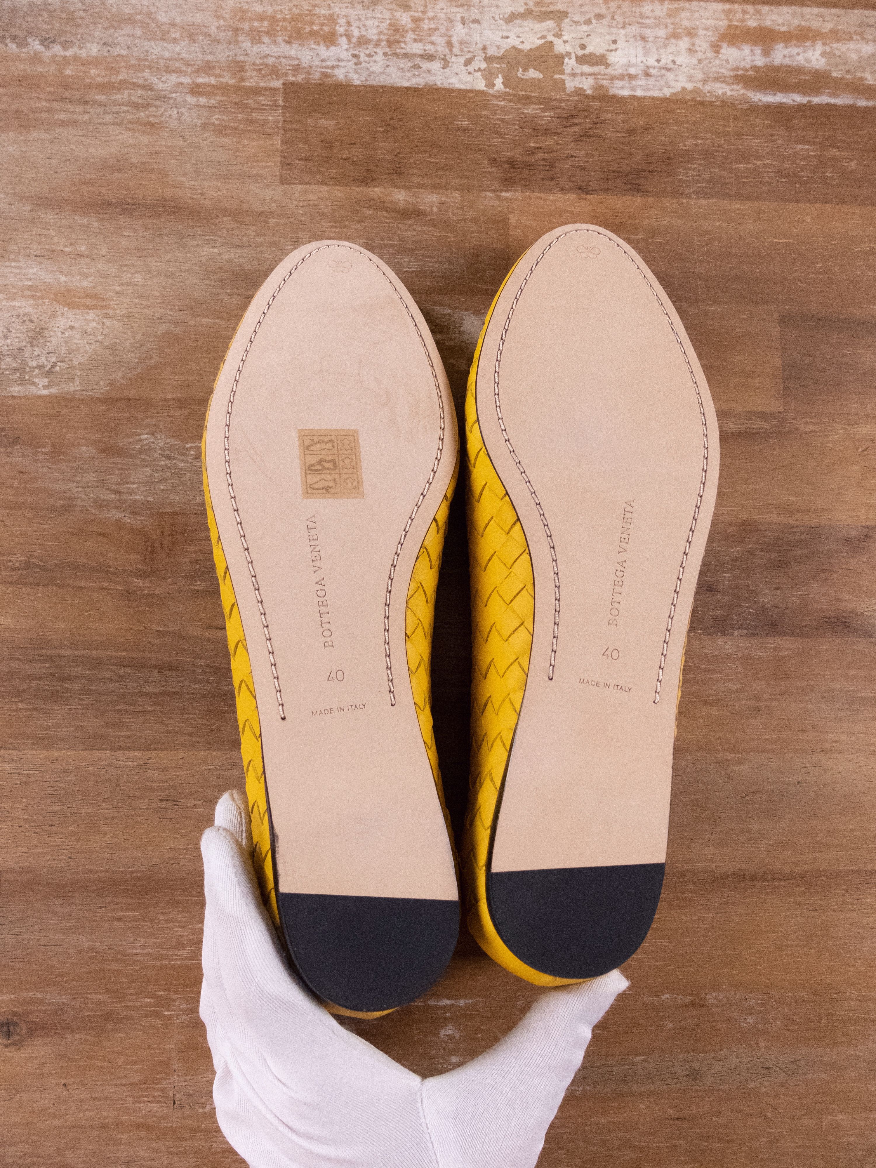 Bottega Veneta BOTTEGA VENETA sunset yellow leather ballet flats shoes 40 Size US 10 / IT 40 - 5 Thumbnail