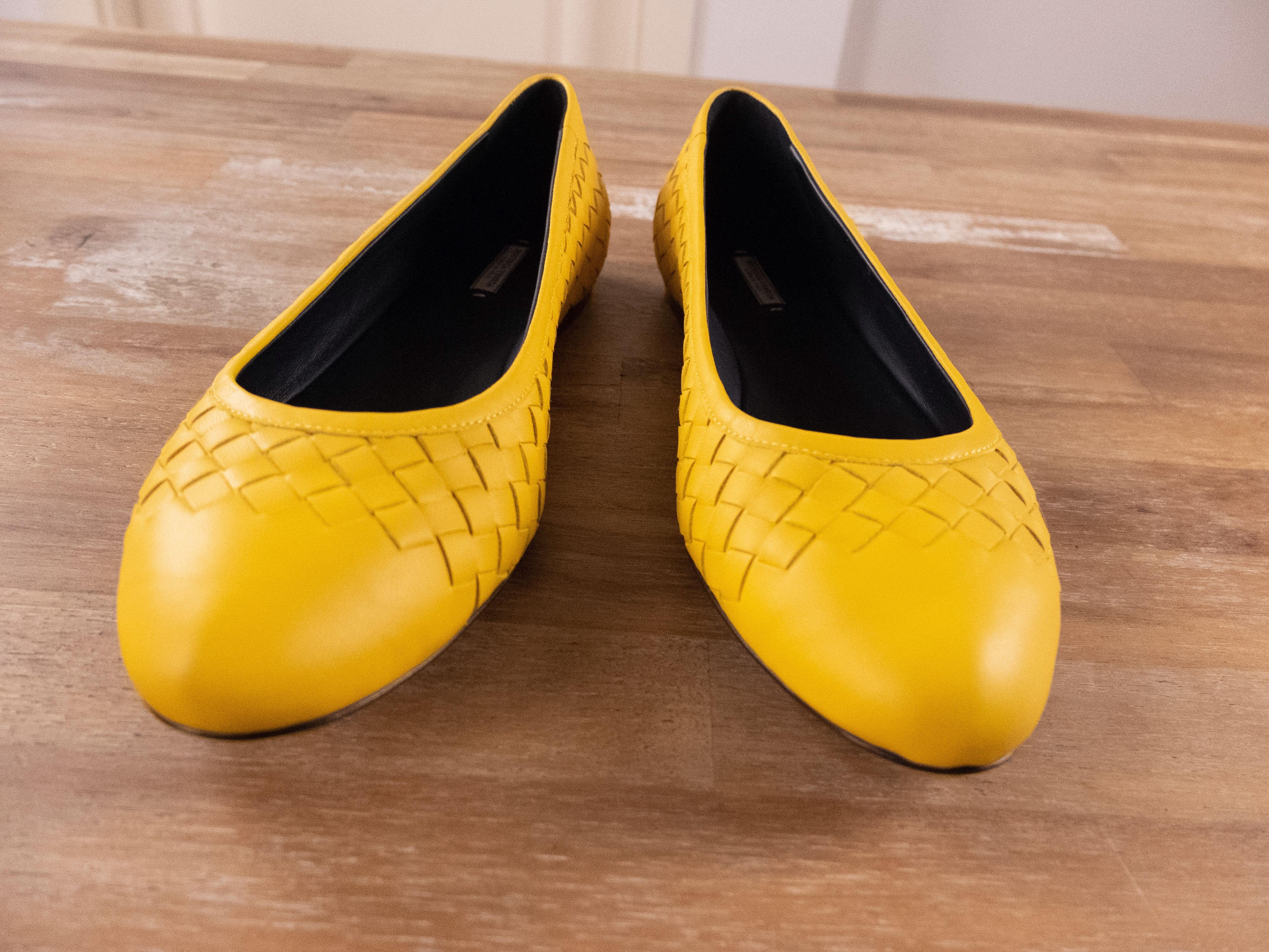 Bottega Veneta BOTTEGA VENETA sunset yellow leather ballet flats shoes 40 Size US 10 / IT 40 - 3 Thumbnail