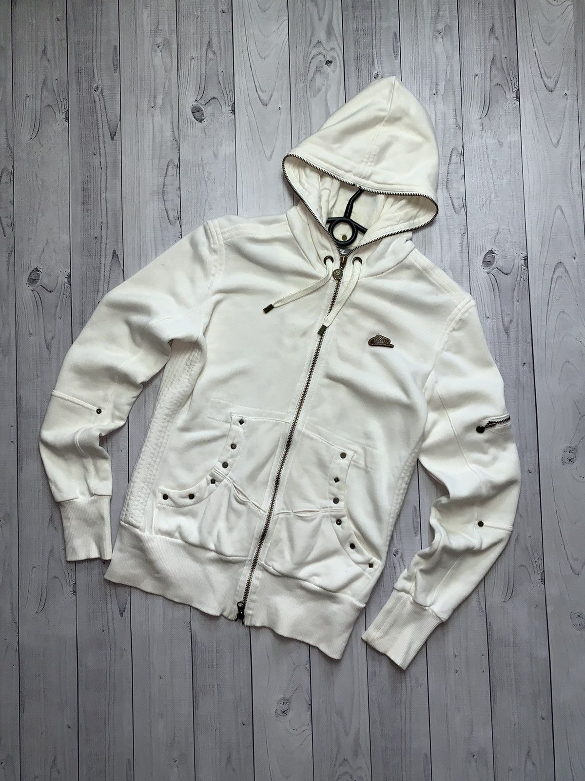 Nike × Vintage Vintage Nike zip hoodie rare logo zip pocket size S Size S / US 4 / IT 40 - 1 Thumbnail