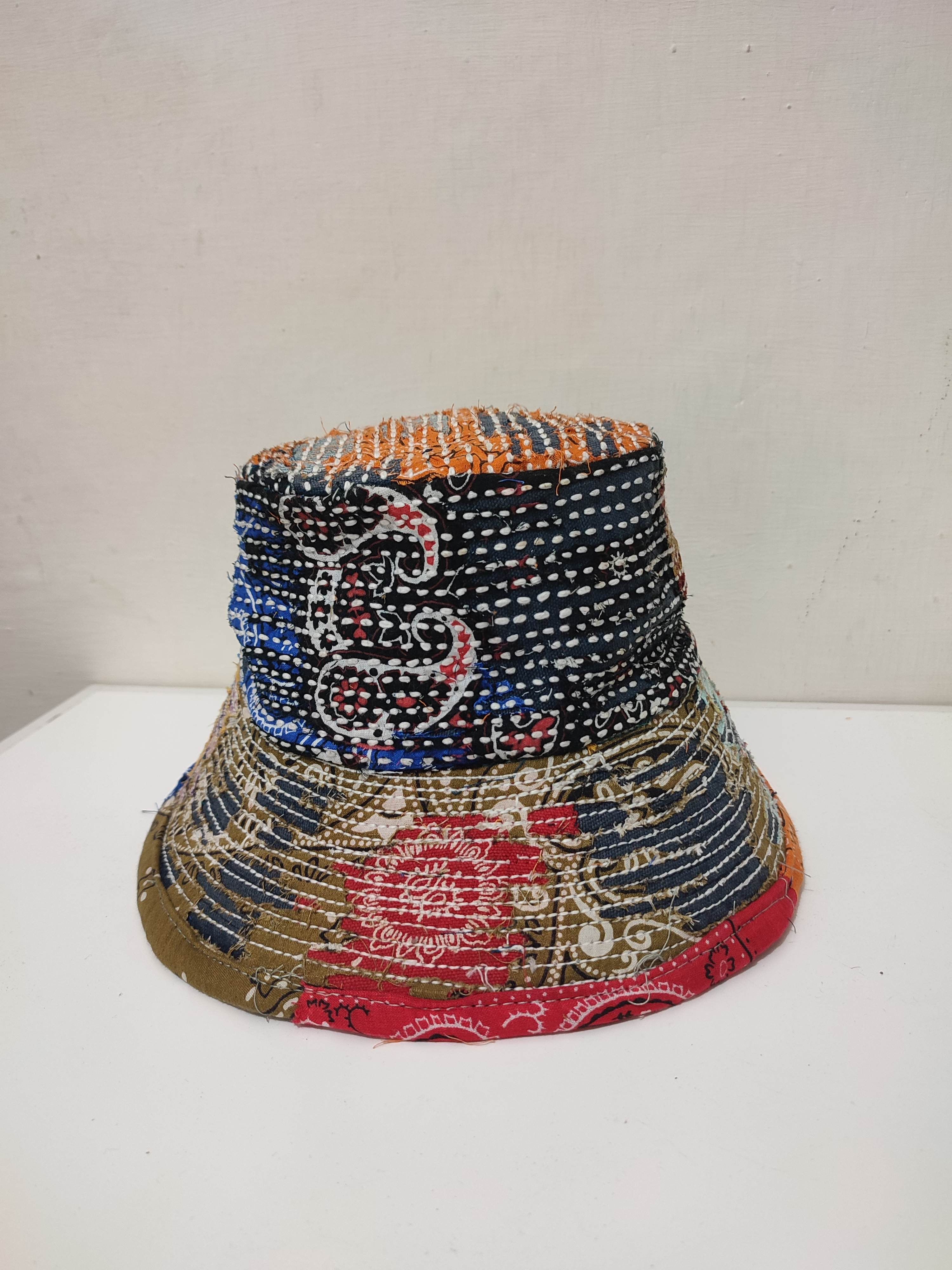 Art Comes First 🔥Beautifull Distressed Patchwork Paisley Bucket Hats Boro Size ONE SIZE - 11 Thumbnail