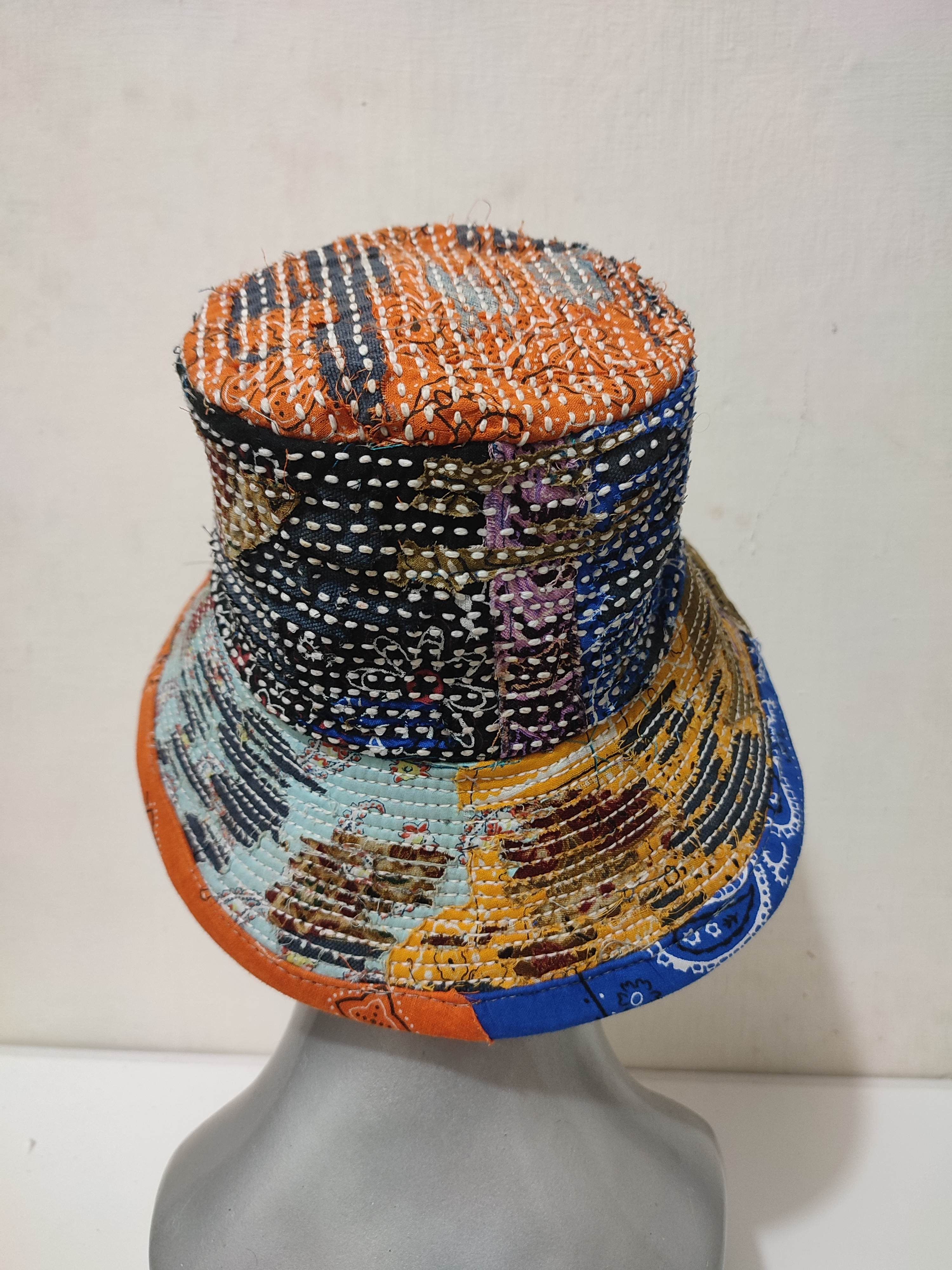 Art Comes First 🔥Beautifull Distressed Patchwork Paisley Bucket Hats Boro Size ONE SIZE - 8 Thumbnail