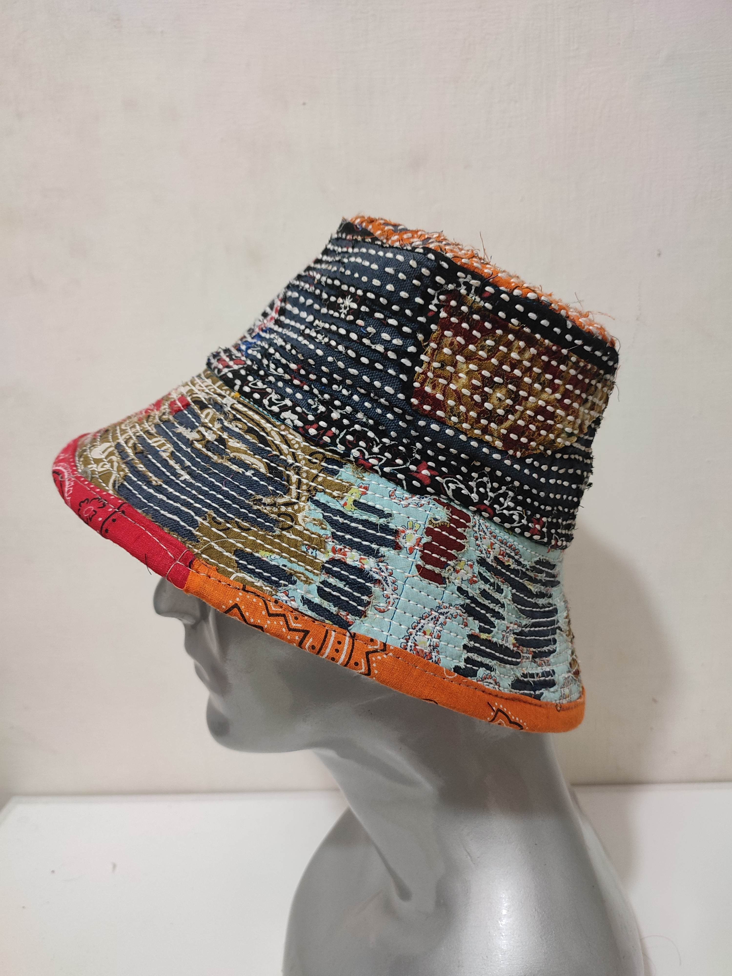 Art Comes First 🔥Beautifull Distressed Patchwork Paisley Bucket Hats Boro Size ONE SIZE - 5 Thumbnail